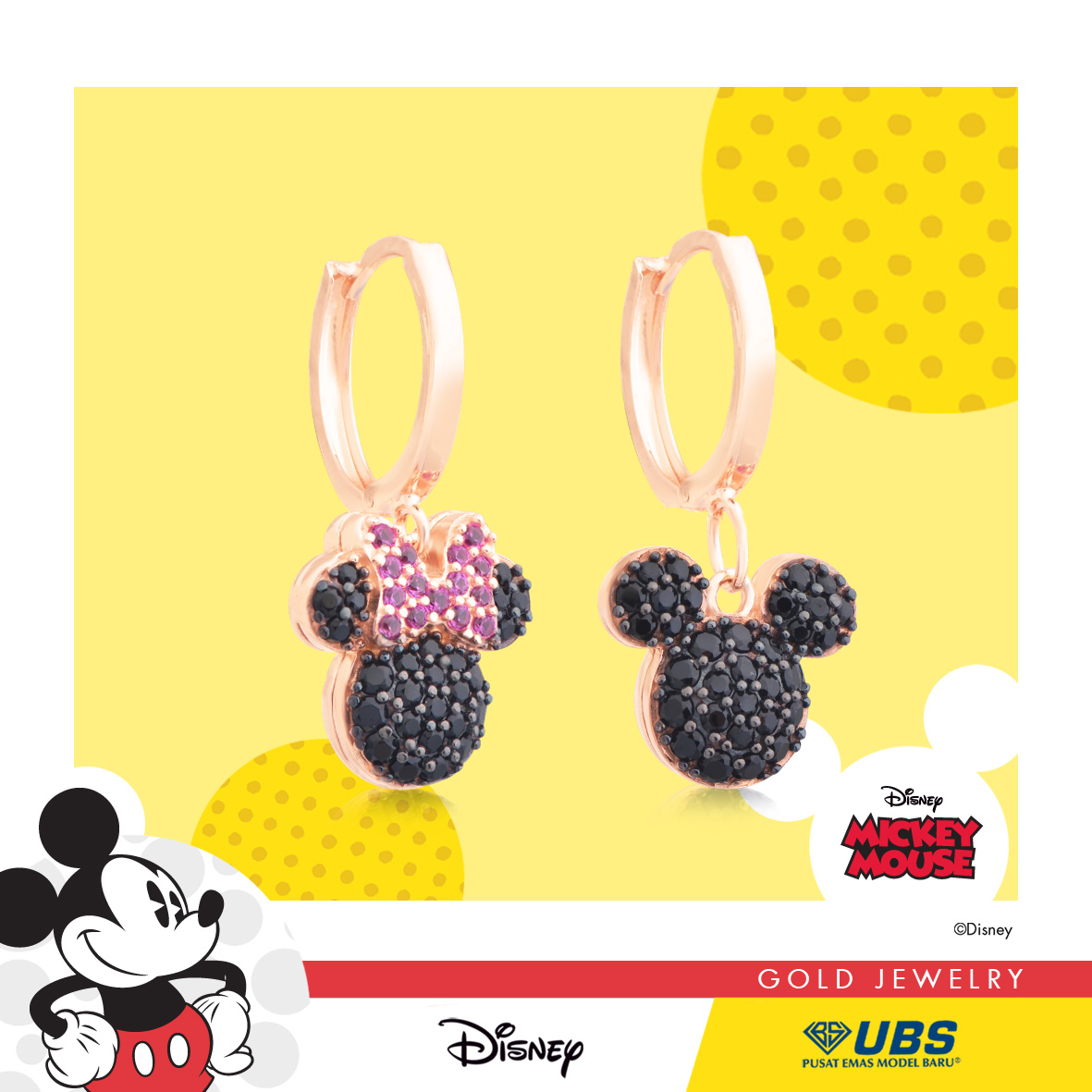 MICKEY & MINNIE MOUSE EARRING