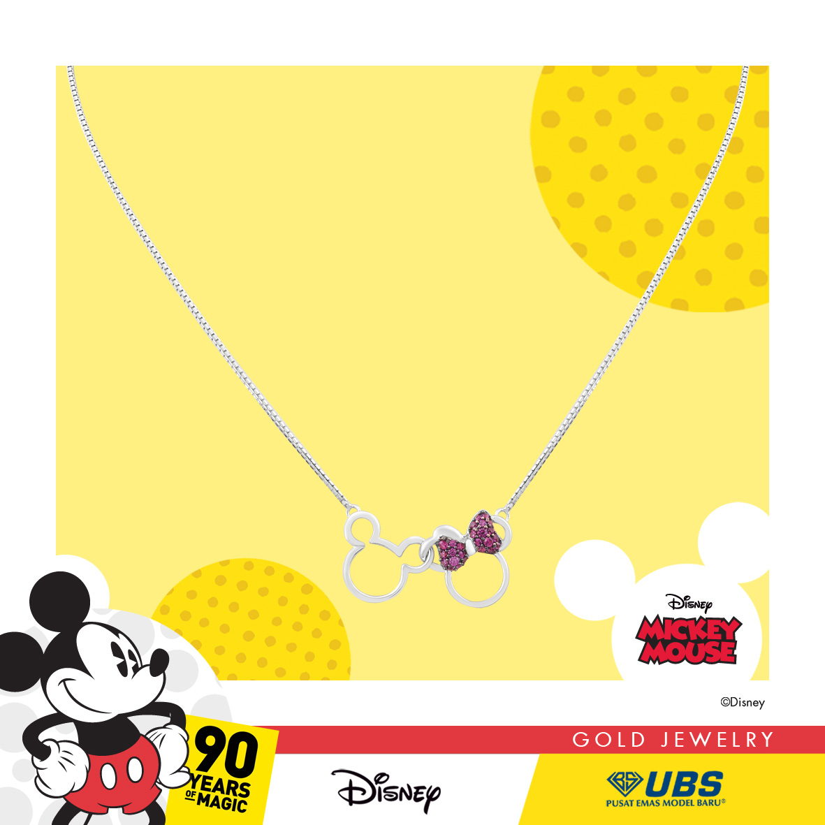 MICKEY & MINNIE MOUSE NECKLACE