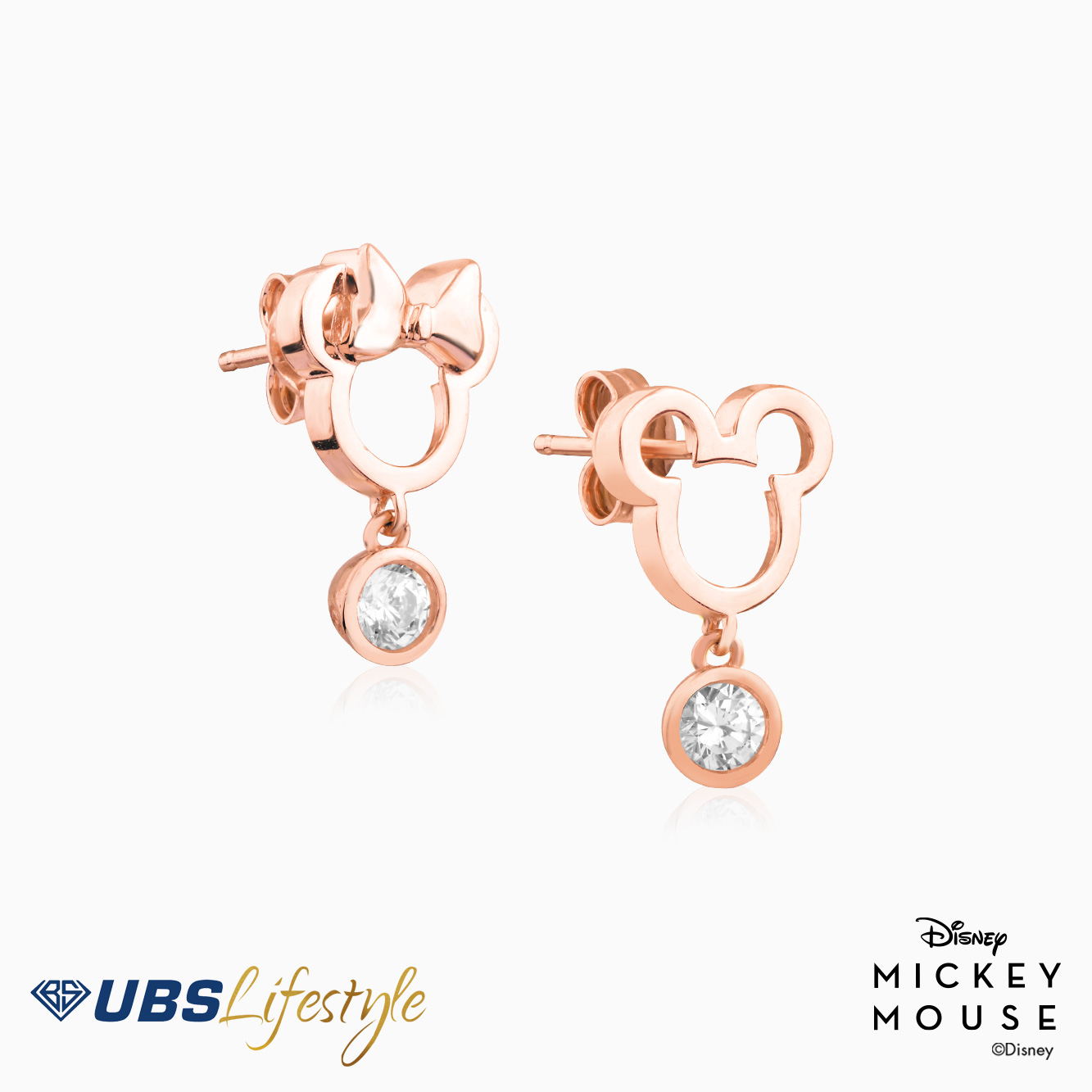 UBS Anting Emas Disney Mickey & Minnie Mouse - Cwy0021 - 17K