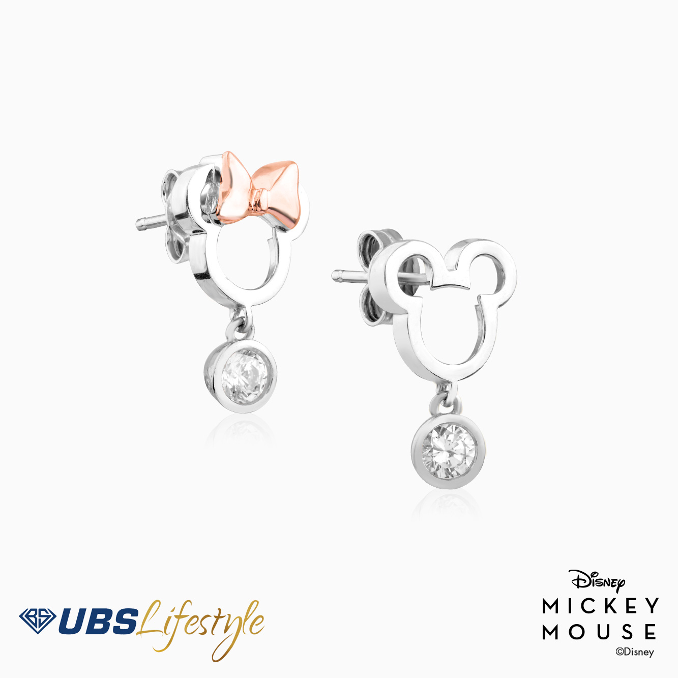 UBS Anting Emas Disney Mickey & Minnie Mouse - Cwy0021 - 17K