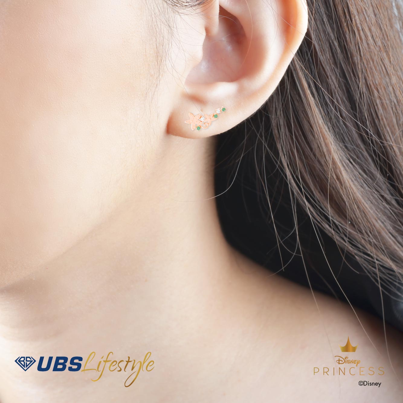 UBS Anting Emas Disney Princess Ariel - Cwy0025 - 17K