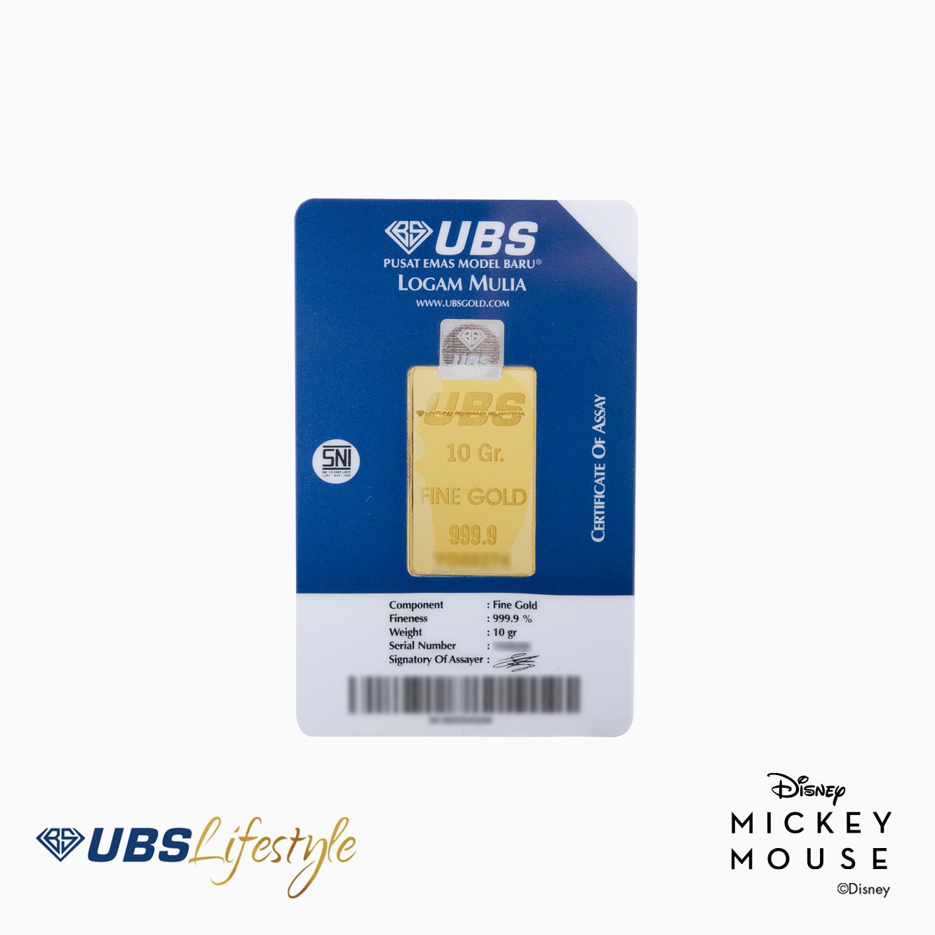 UBS Logam Mulia Disney Mickey Mouse 10 Gr