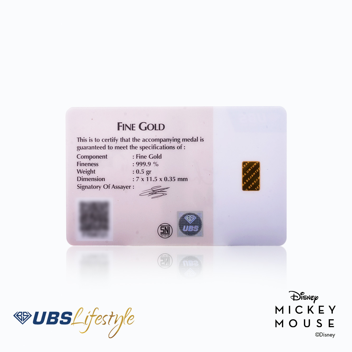 UBS Logam Mulia Disney Mickey & Minnie Mouse Thank You 0.5 Gr