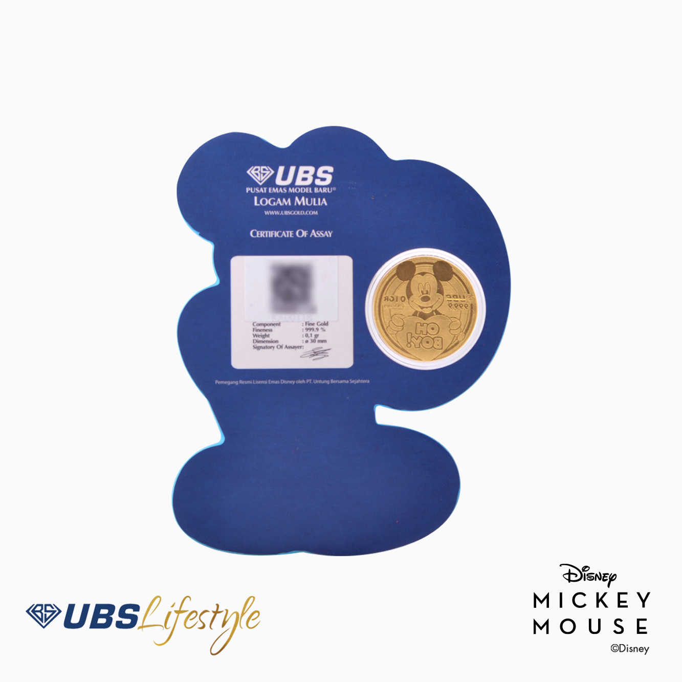 UBS Angpao Disney Mickey Mouse 0.1 Gr