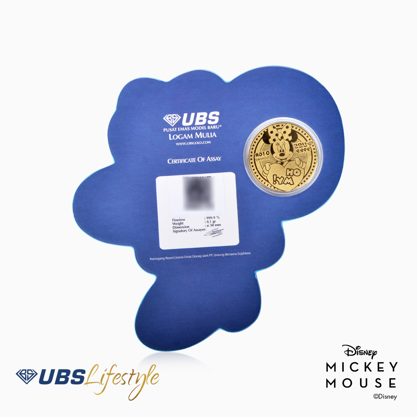 UBS Angpao Disney Minnie Mouse 0.1 Gr