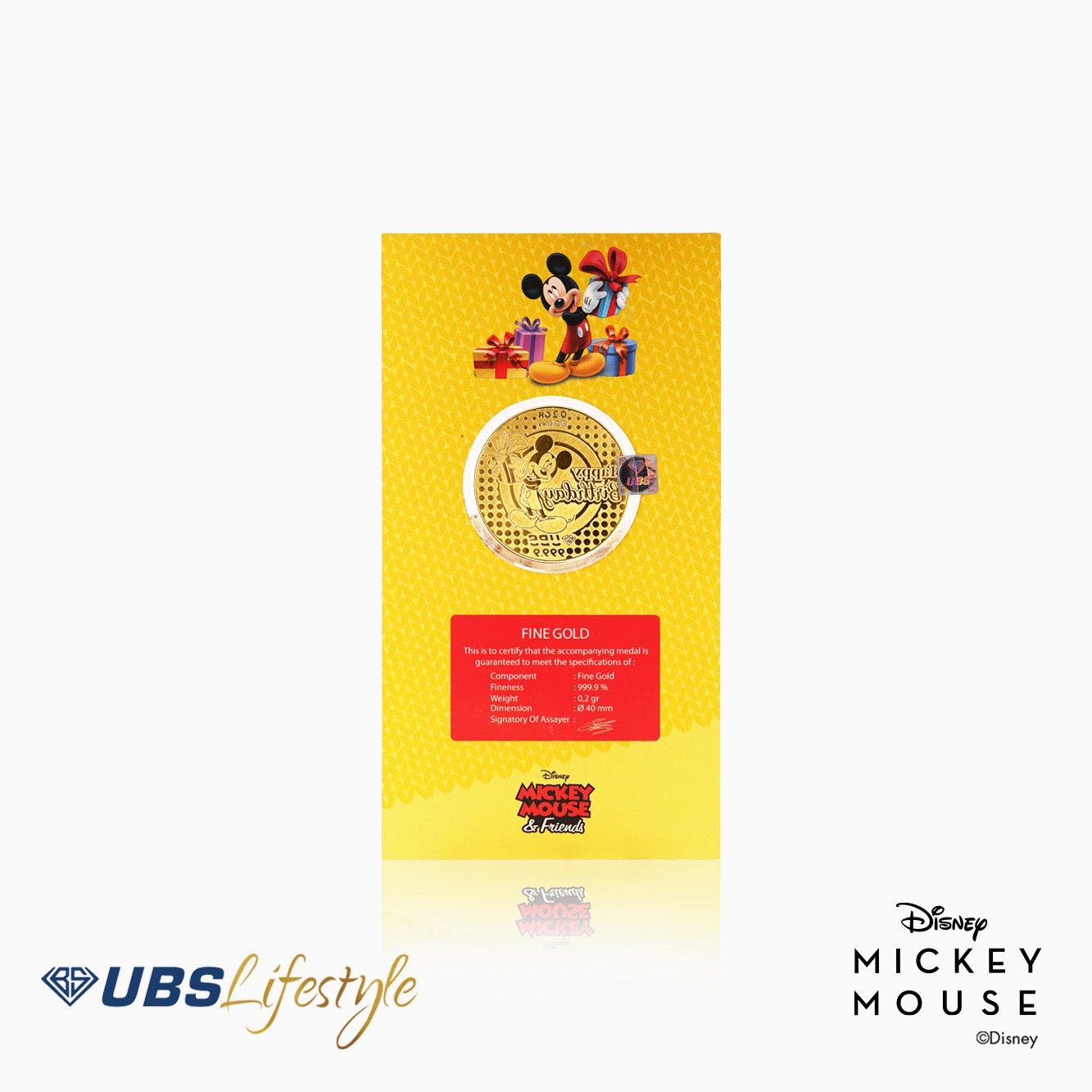 UBS Angpao 24K Disney Mickey & Minnie Mouse Birthday Edition 0.2 Gram