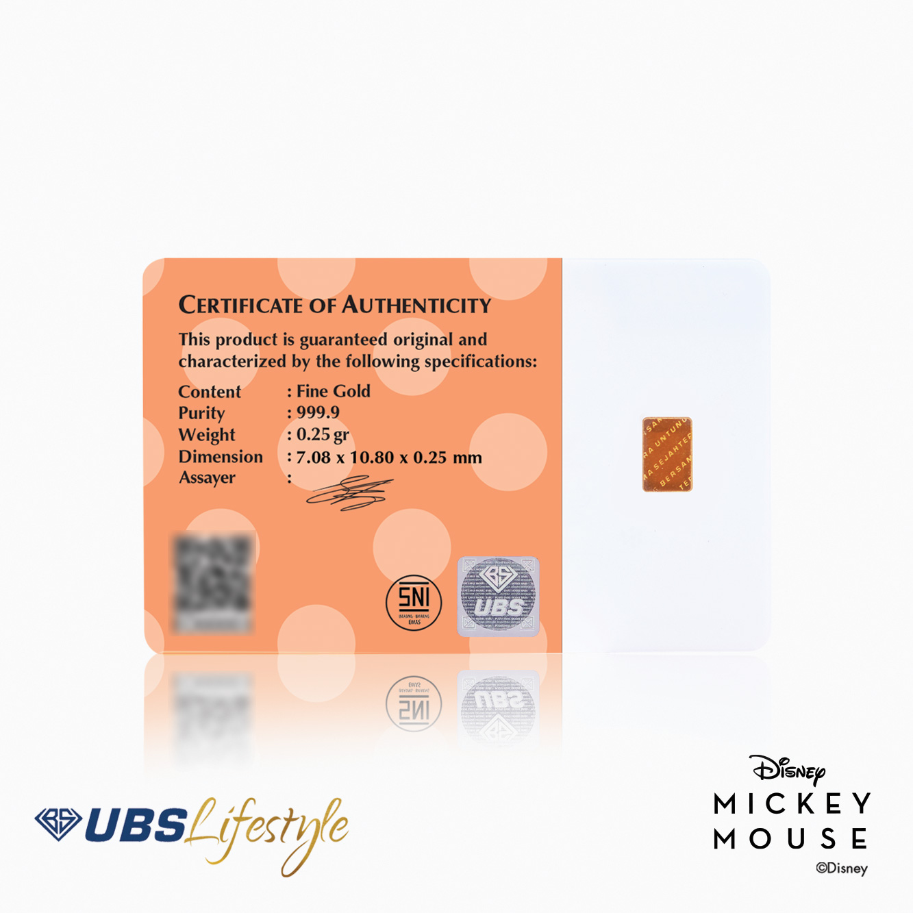 UBS Logam Mulia Disney Minnie Mouse & Daisy Duck Thank You 0.25 Gr
