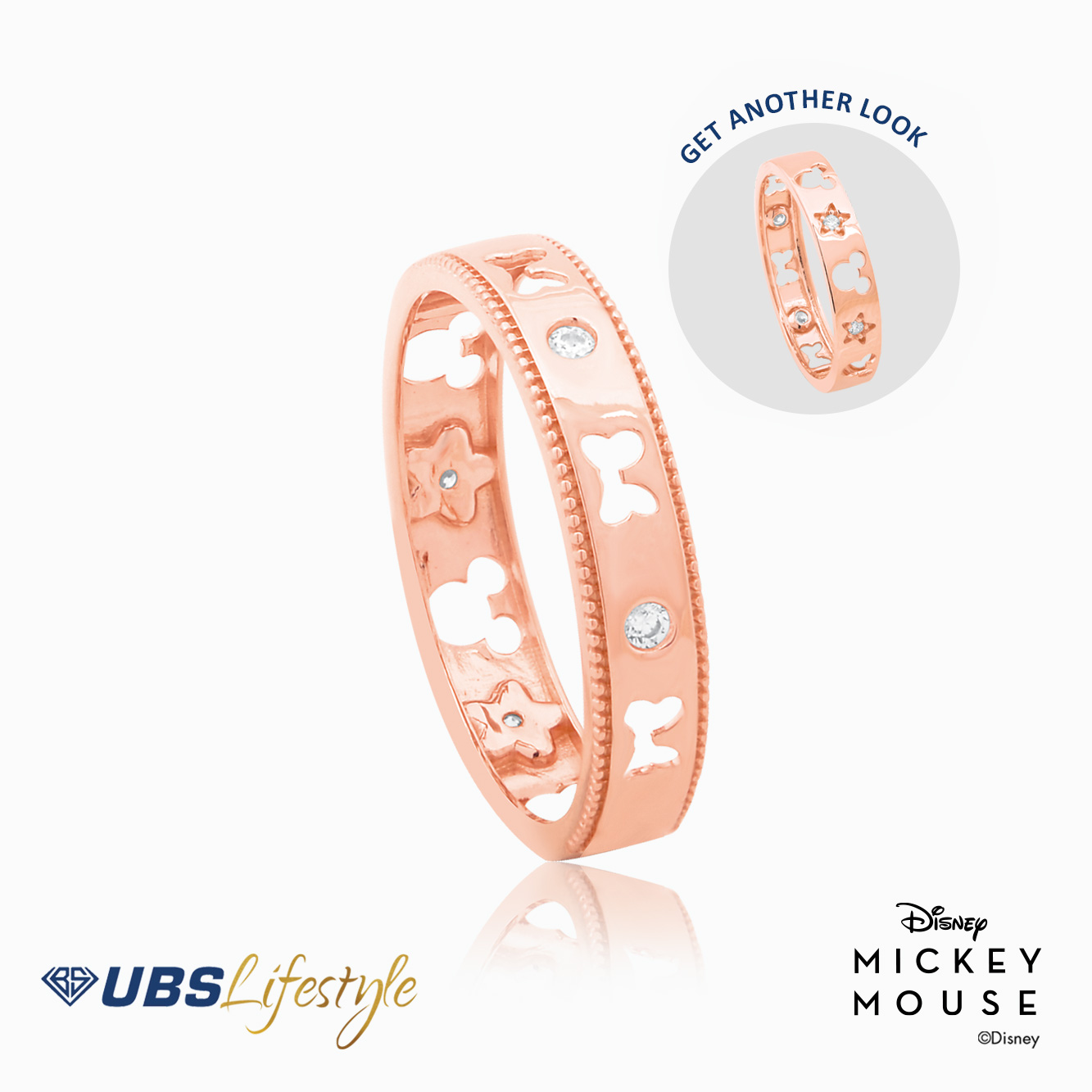 UBS Cincin Emas Disney Mickey & Minnie Mouse - Ccy0111R - 17K