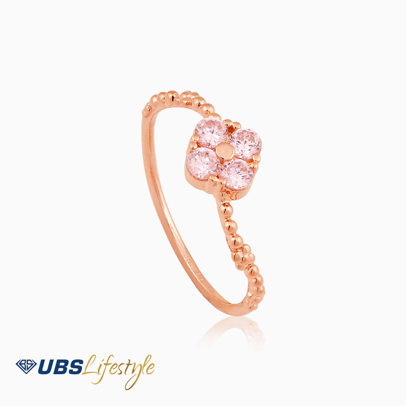 UBS Cincin Emas - CC16008RP - Batu Pink -  17K
