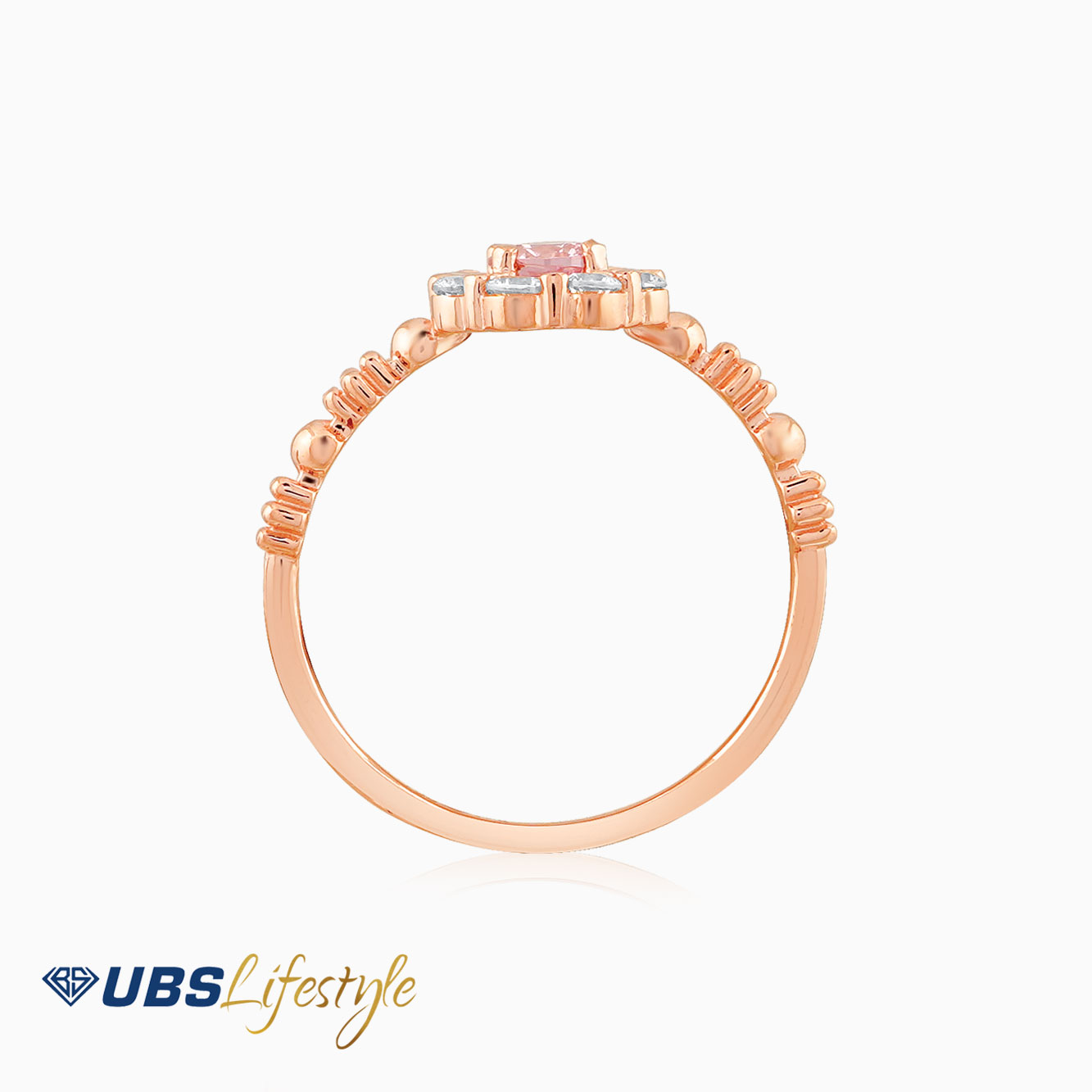 UBS Cincin Emas - CC16010RP - Batu Pink -  17K