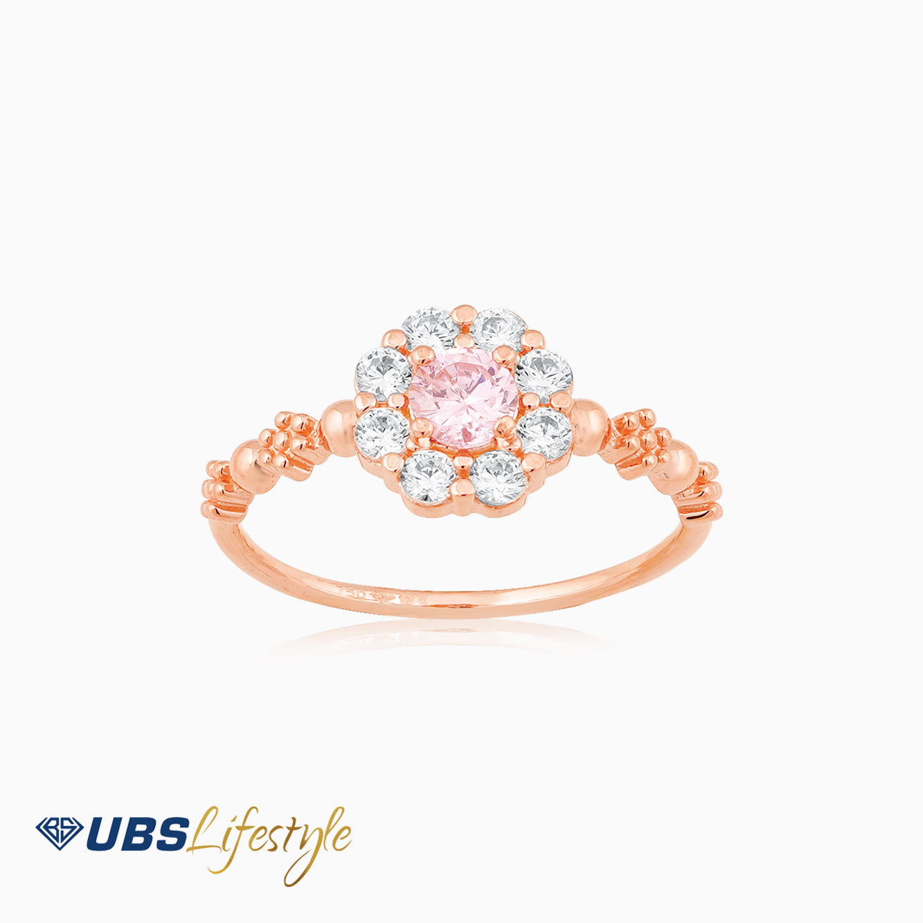 UBS Cincin Emas - CC16010RP - Batu Pink -  17K