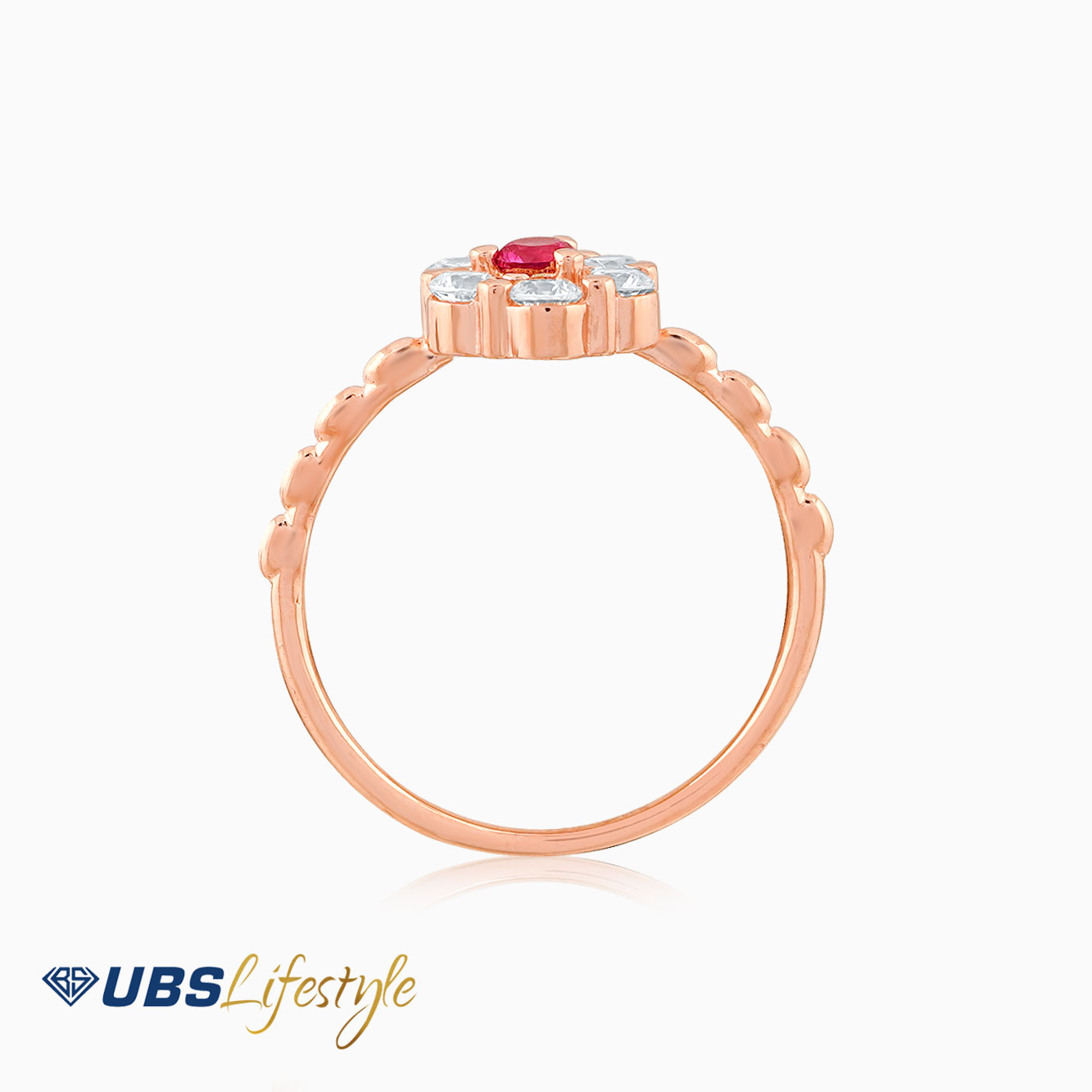 UBS Cincin Emas - CC16013RM - Batu Merah -  17K