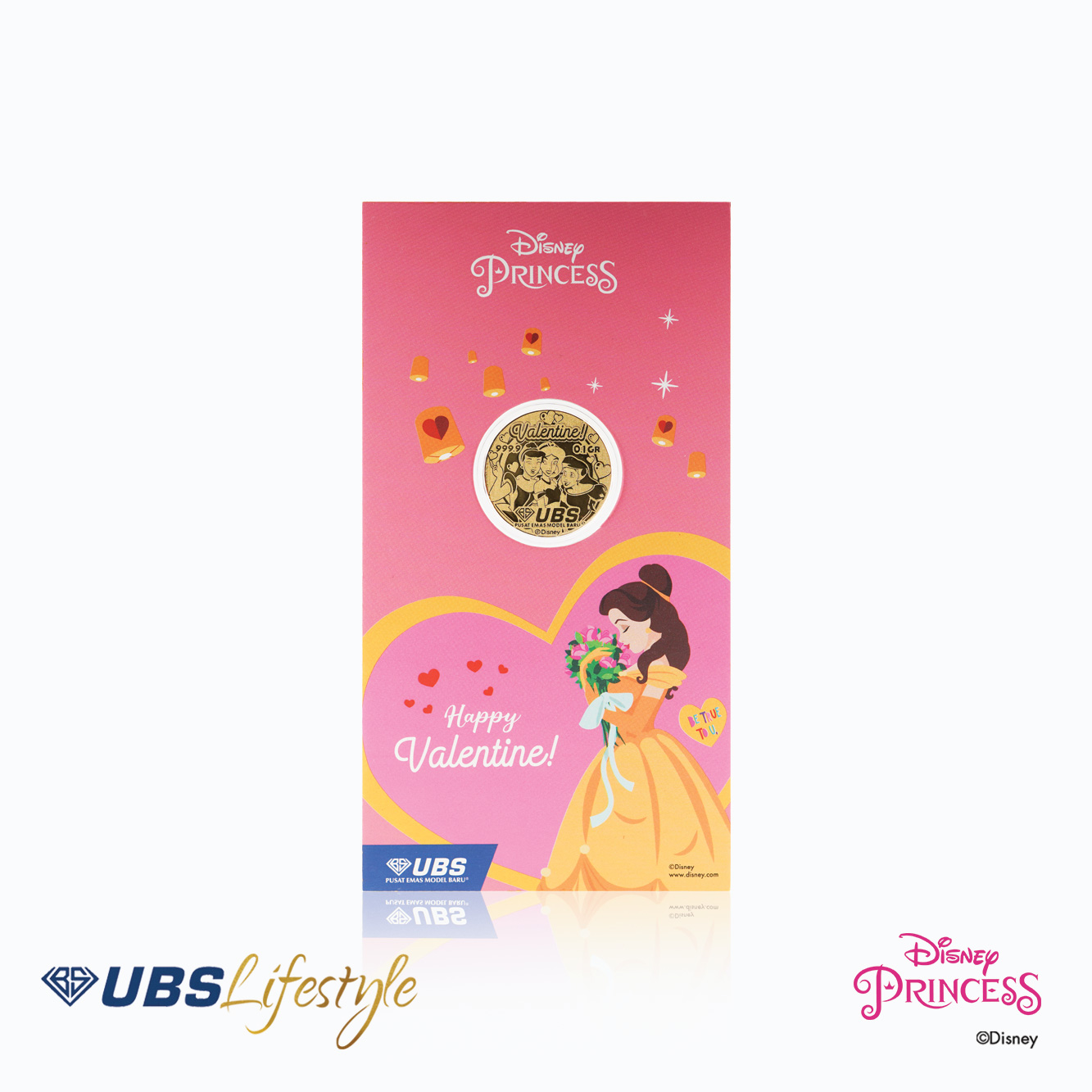 UBS Angpao Emas 24K Disney Princess Valentine Edition 0.1 Gr