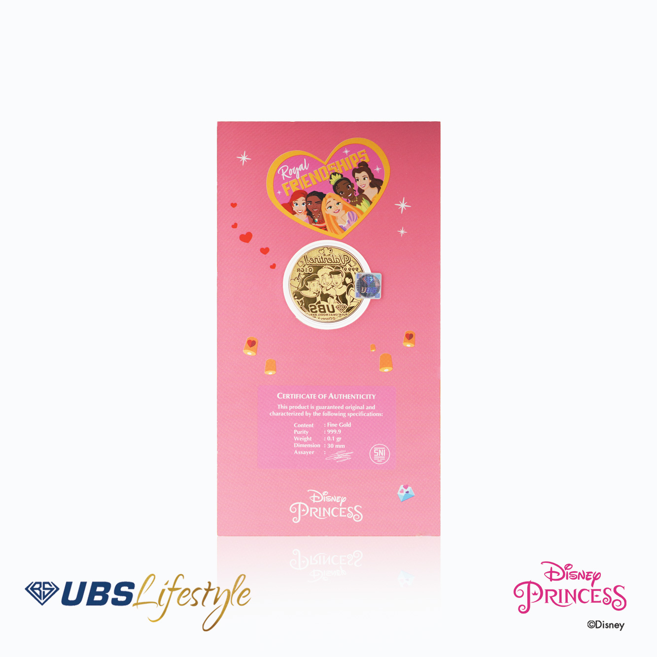 UBS Angpao Emas 24K Disney Princess Valentine Edition 0.1 Gr