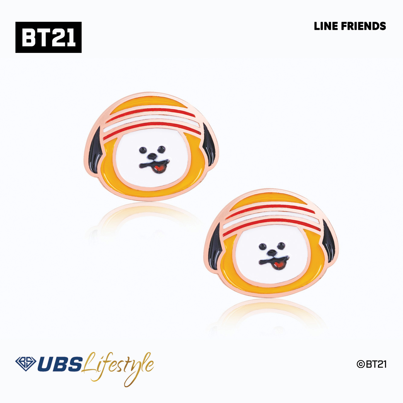 UBS Anting Emas BT21 Chimmy - Line Friends - Ahw0002R - 17K