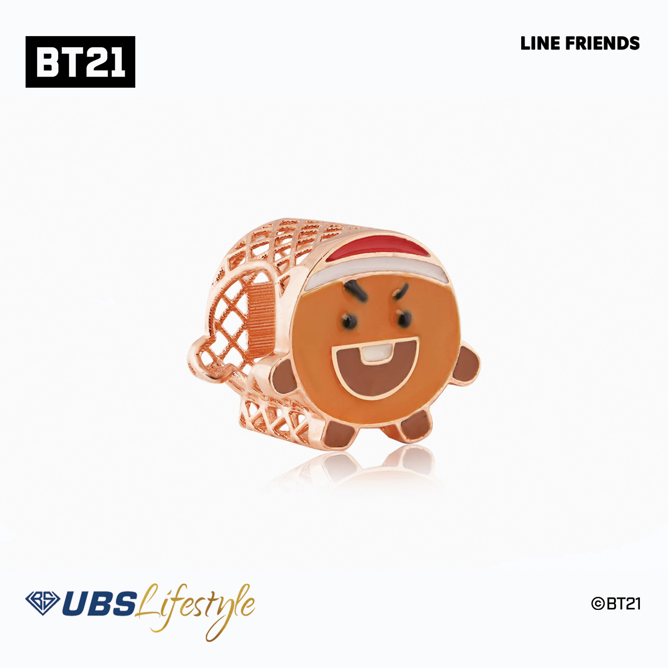 UBS Liontin Emas BT21 Shooky - Line Friends - Chm0010R - 17K