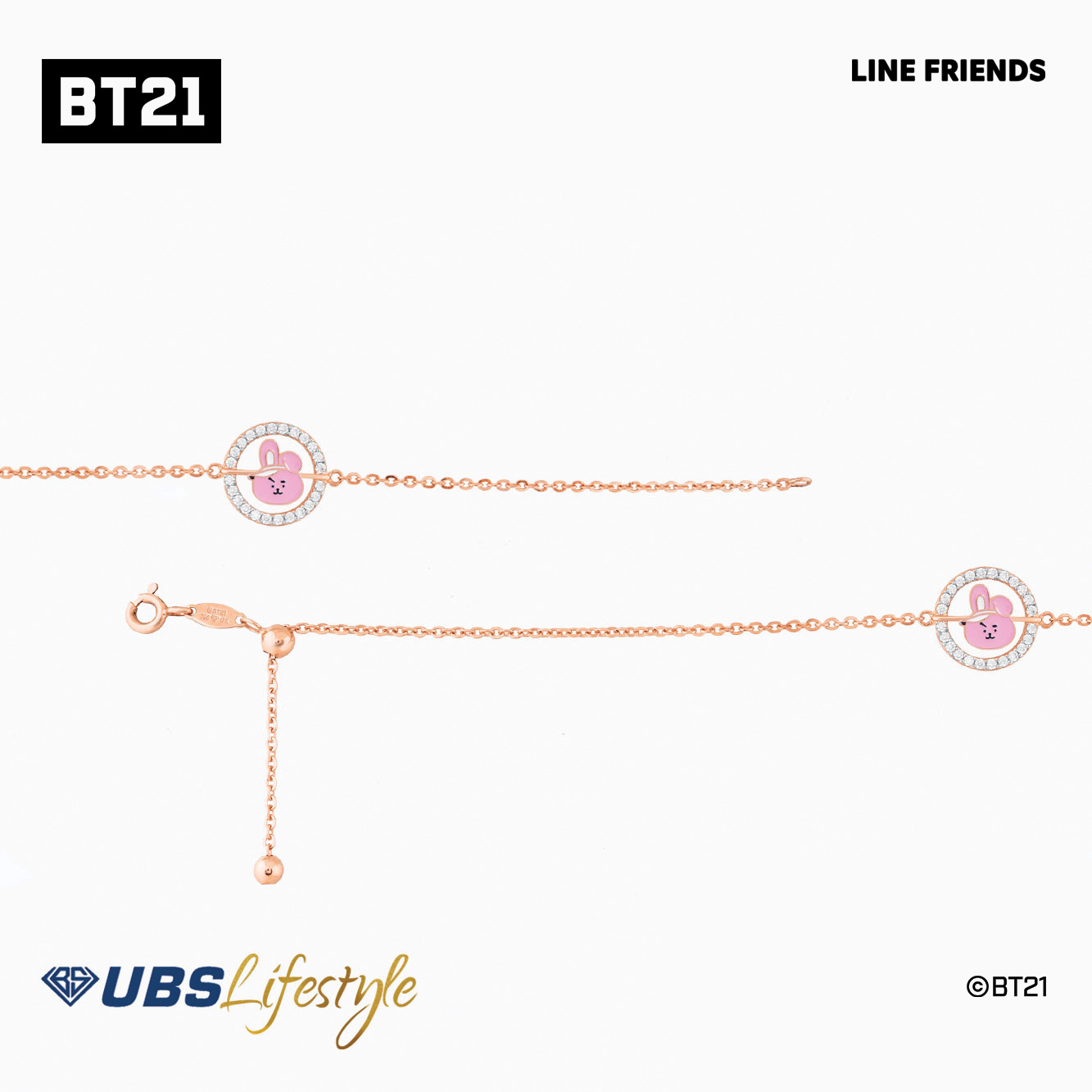 UBS Gelang Emas BT21 Cooky - Line Friends - Khg0002R - 17K