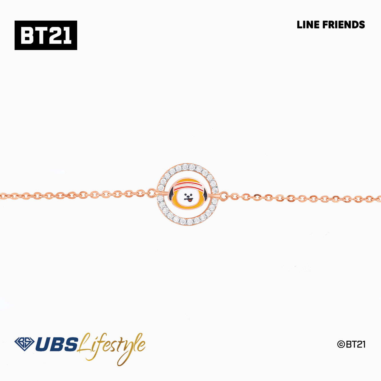 UBS Gelang Emas BT21 Chimmy - Line Friends - Khg0004R - 17K