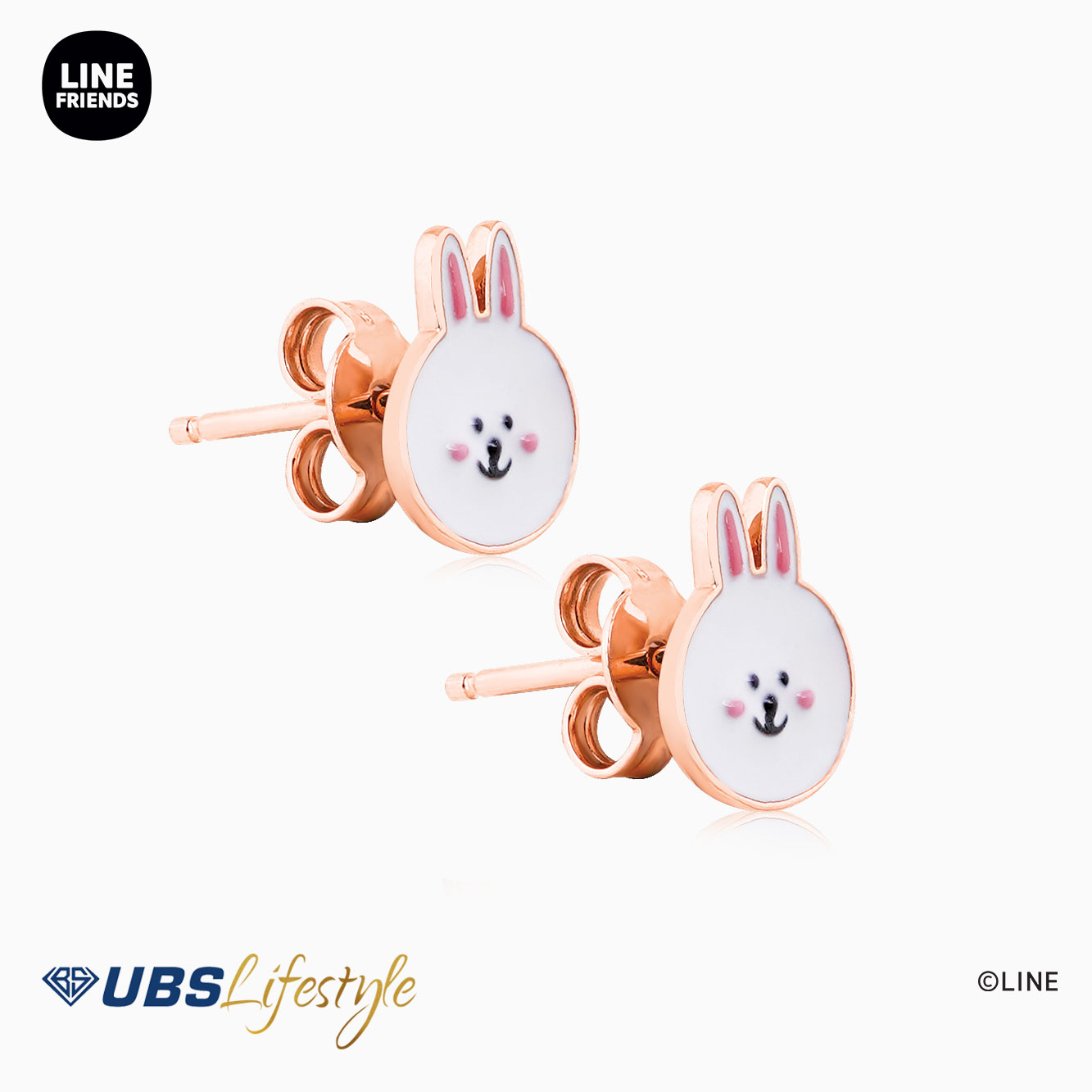 UBS Anting Emas Line Friends Cony - Ahw0009R - 17K