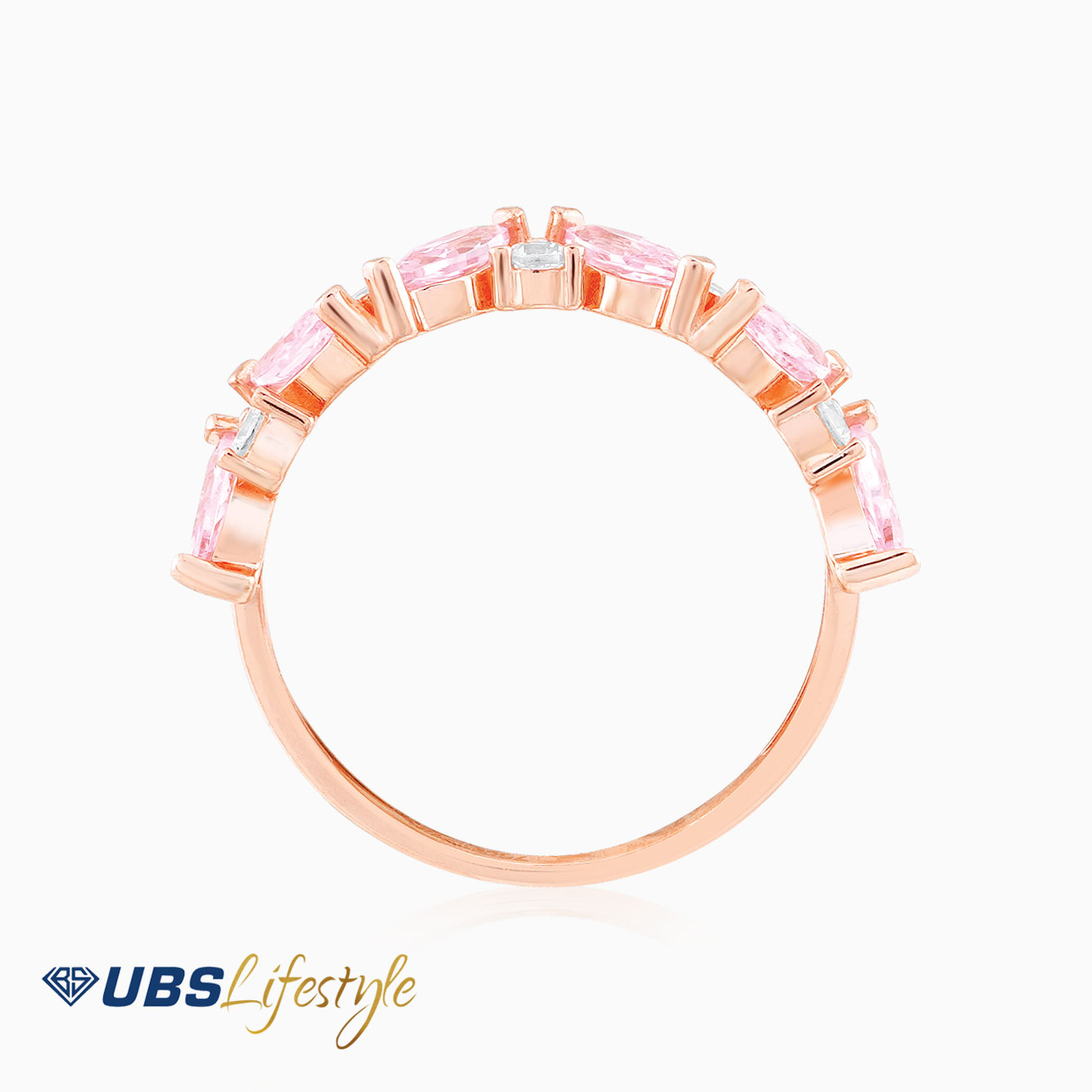 UBS Cincin Emas Rachel Rose - Cc16122RP - 17K - Batu Pink