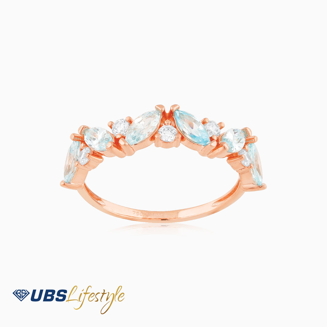 UBS Cincin Emas Rachel Rose - Cc16122RT - 17K - Batu Tosca