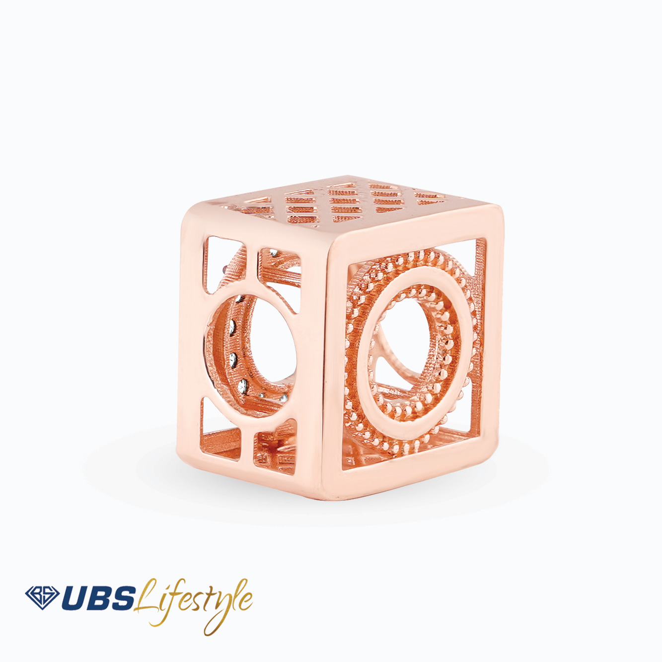UBS Liontin Emas Carendelano Alpha Cube O - Cdm0132R - 17K