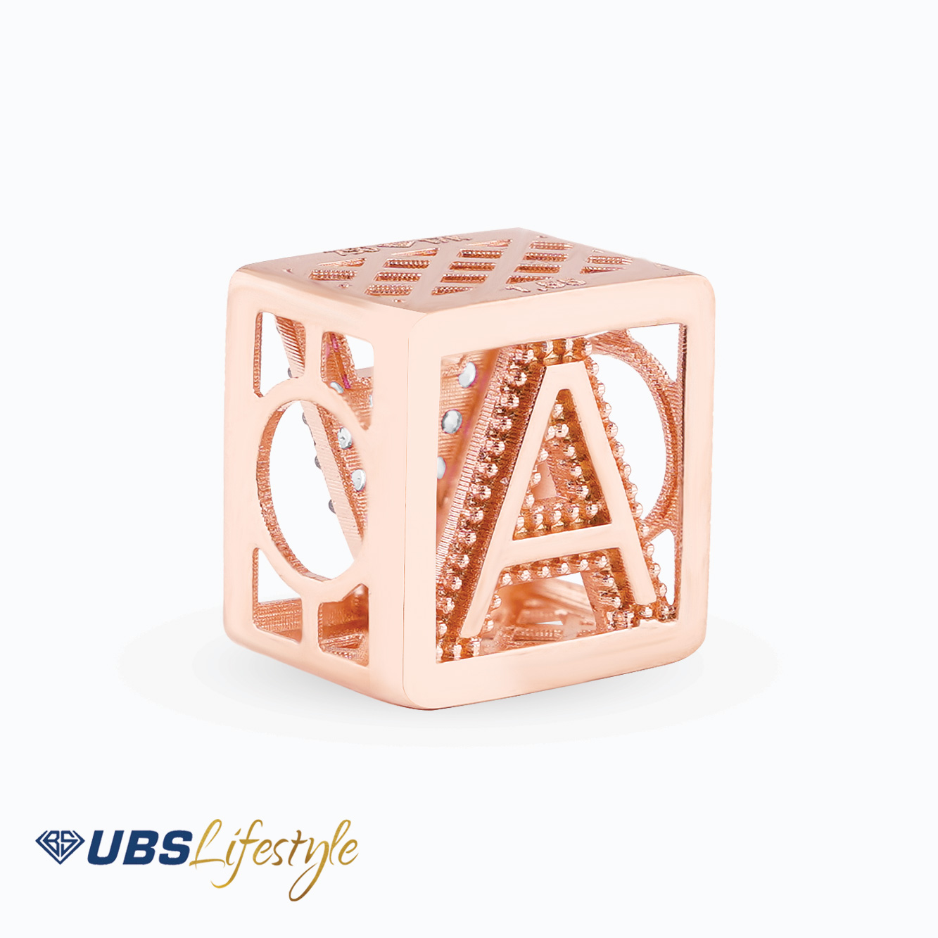 UBS Liontin Emas Carendelano Alpha Cube A - Cdm0141R - 17K