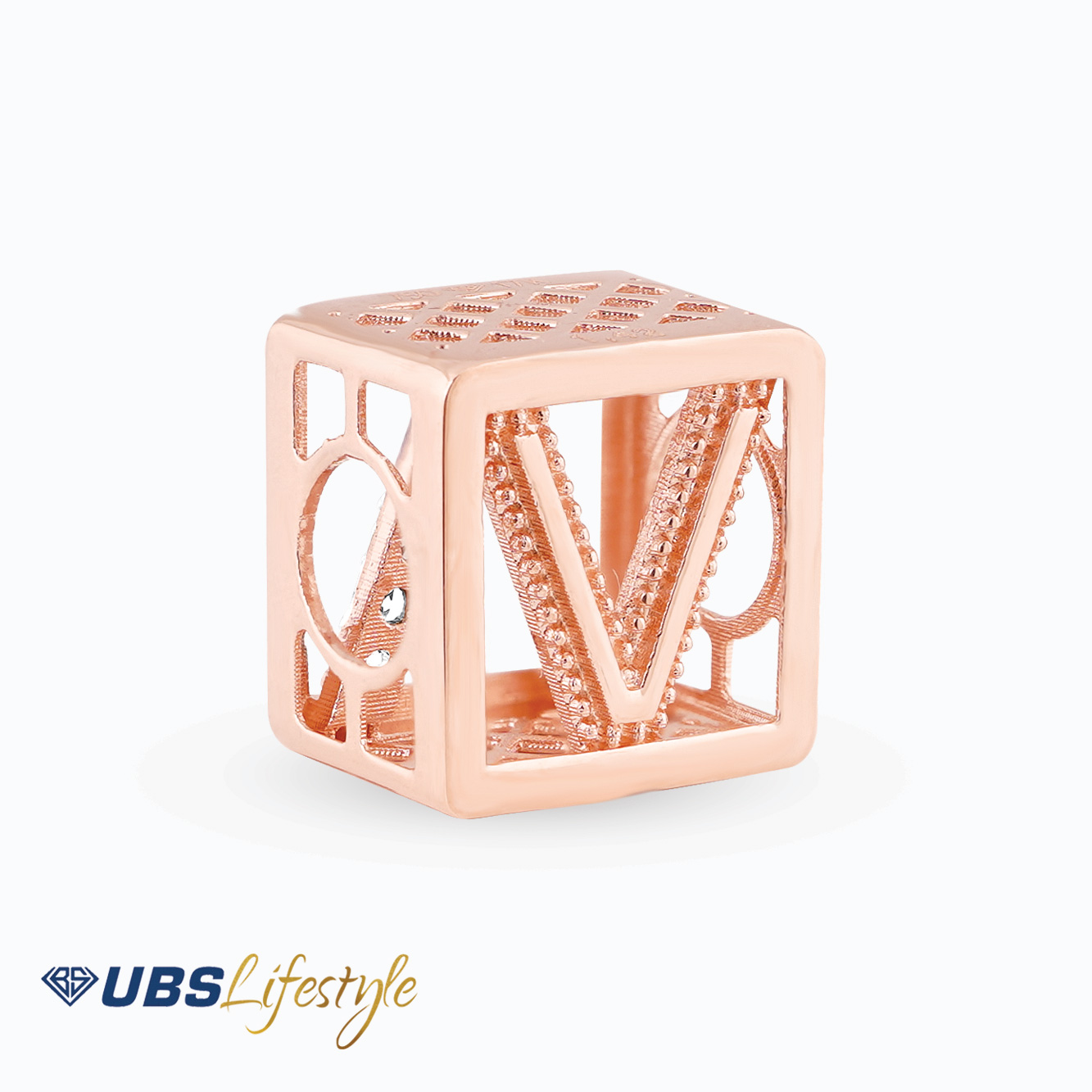 UBS Liontin Emas Carendelano Alpha Cube V - Cdm0148R - 17K
