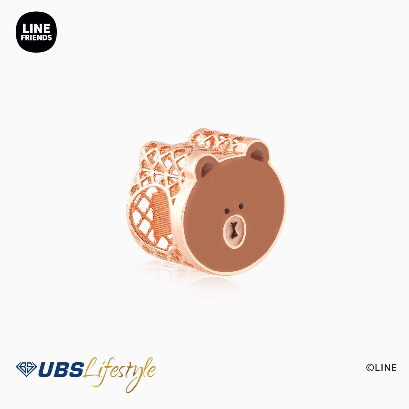 UBS Liontin Emas Line Friends Brown - Chm0006R - 17K