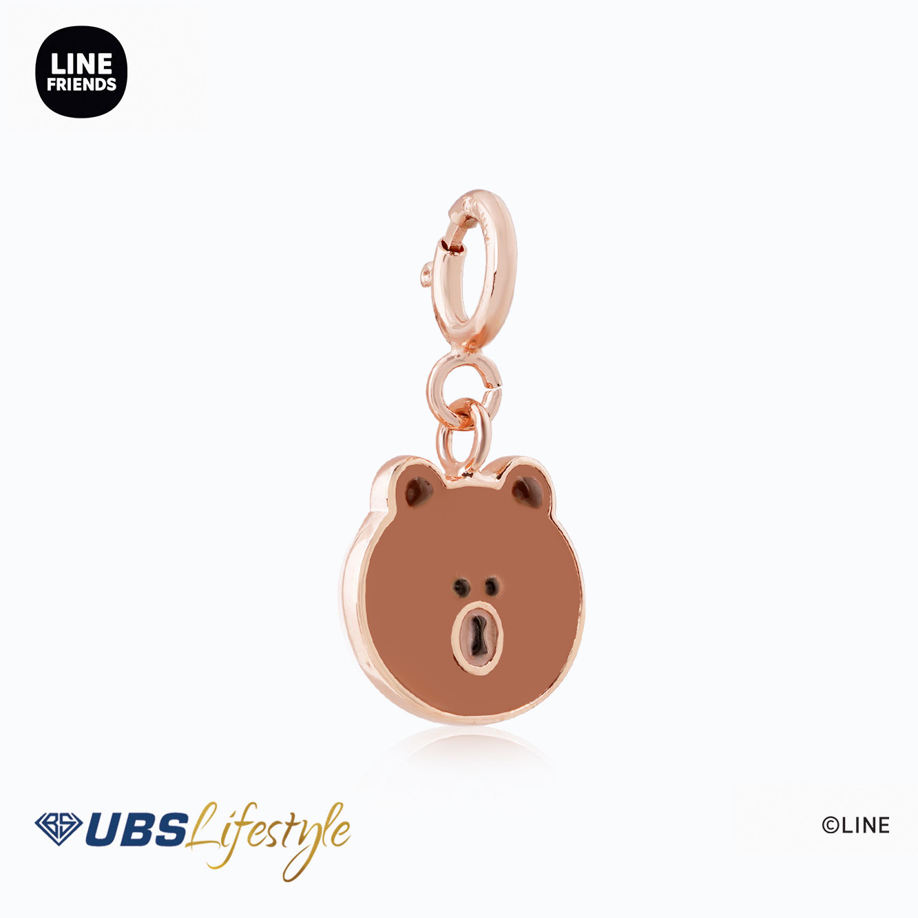 UBS Liontin Emas Line Friends Brown - Chm0021R - 17K