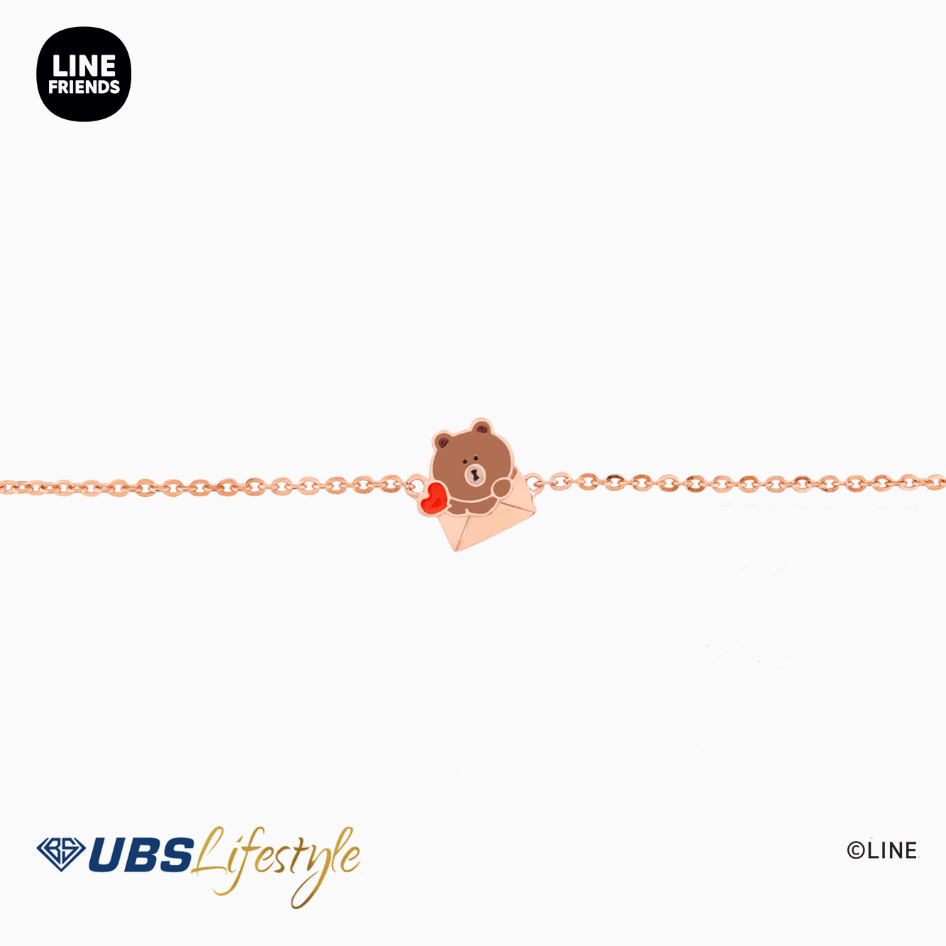 UBS Gelang Emas Line Friends Brown - Khg0009R - 17K