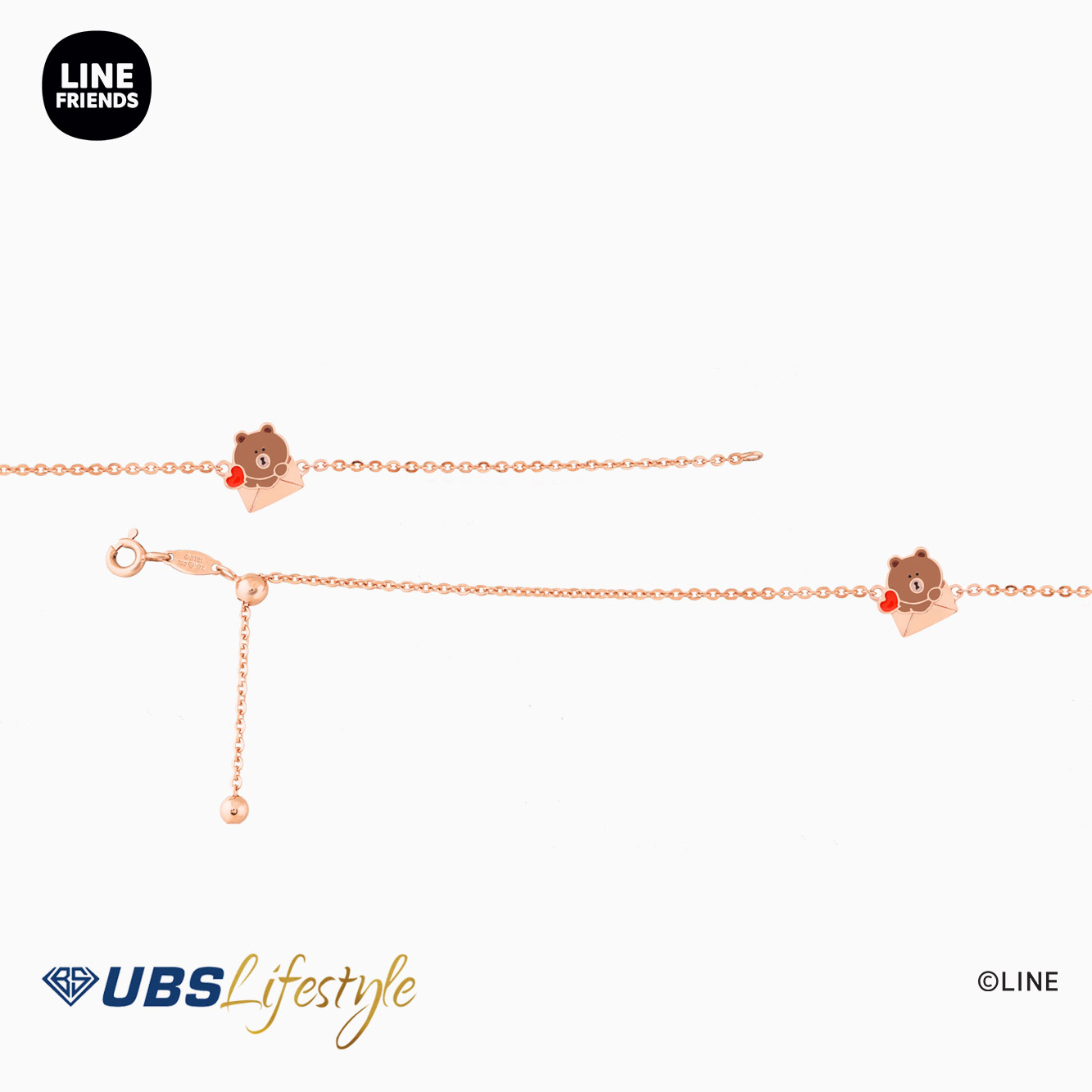 UBS Gelang Emas Line Friends Brown - Khg0009R - 17K