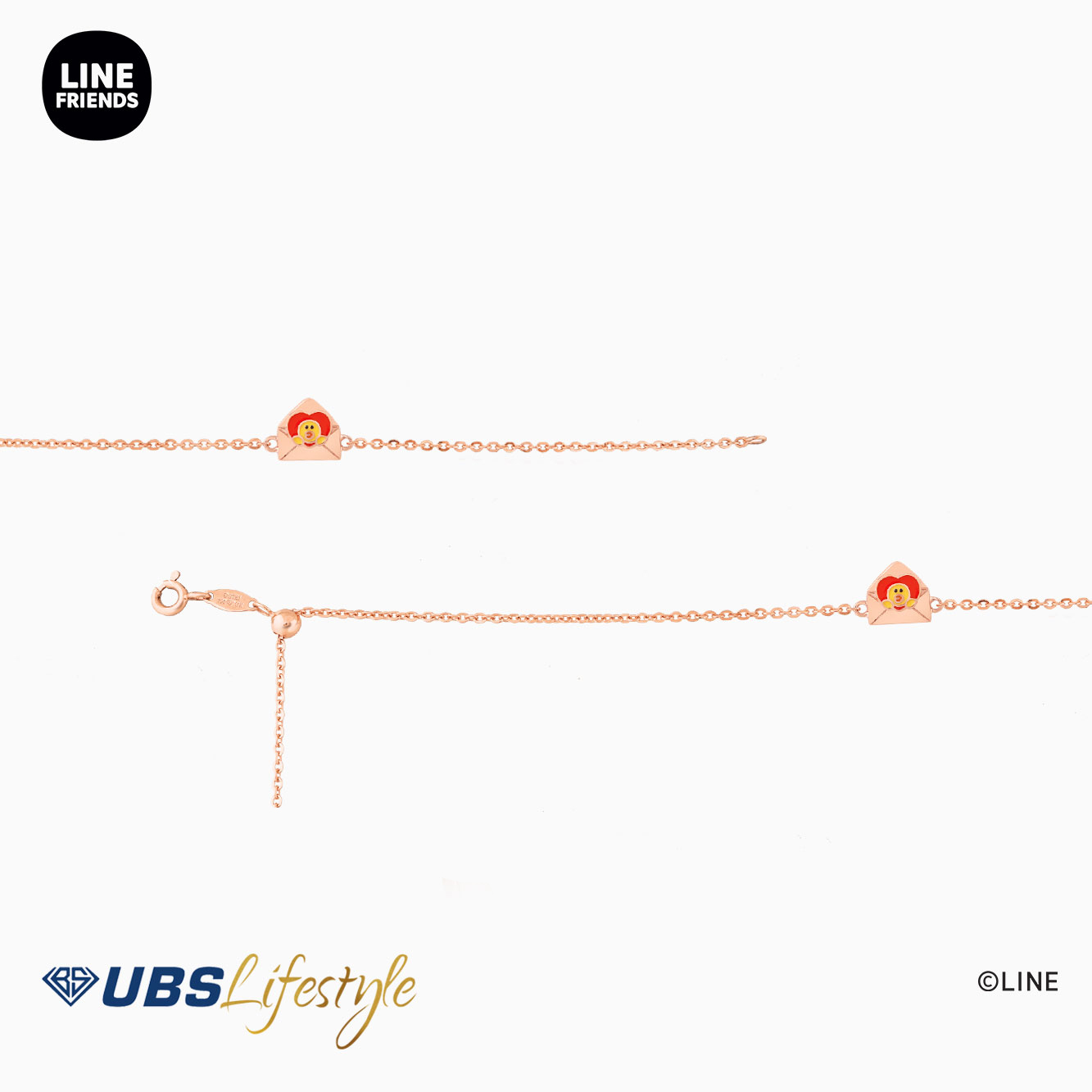 UBS Gelang Emas Line Friends Sally - Khg0010R - 17K