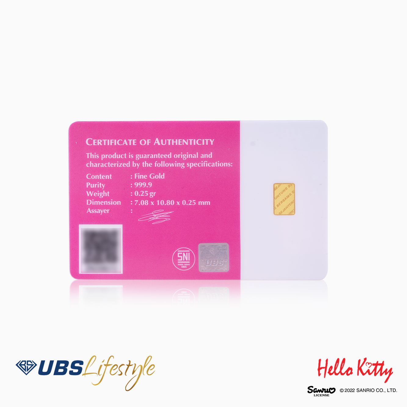 UBS Sanrio Hello Kitty Newborn 0.25 Gr