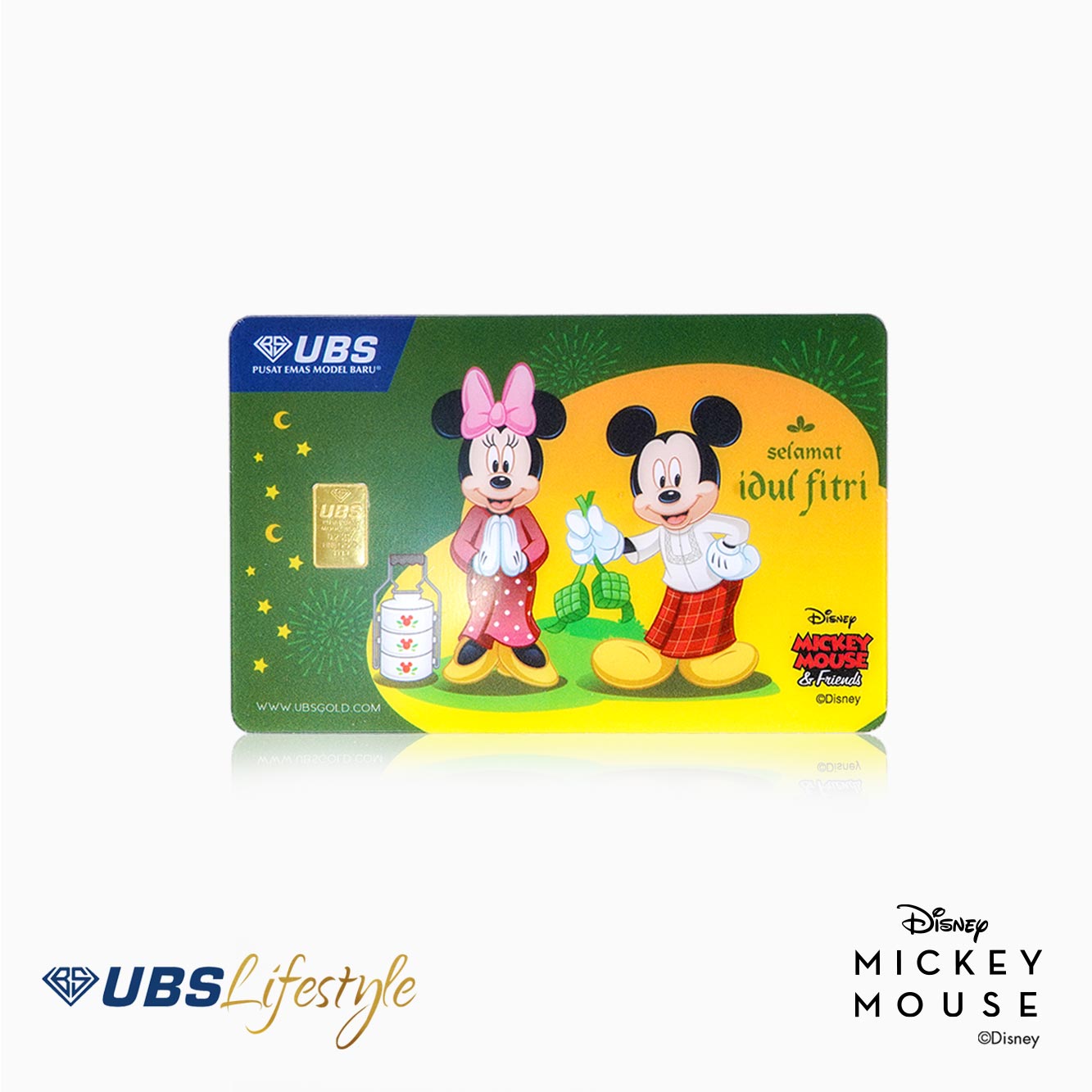 UBS Logam Mulia Disney Mickey & Minnie Mouse Idul Fitri 0.25 Gr