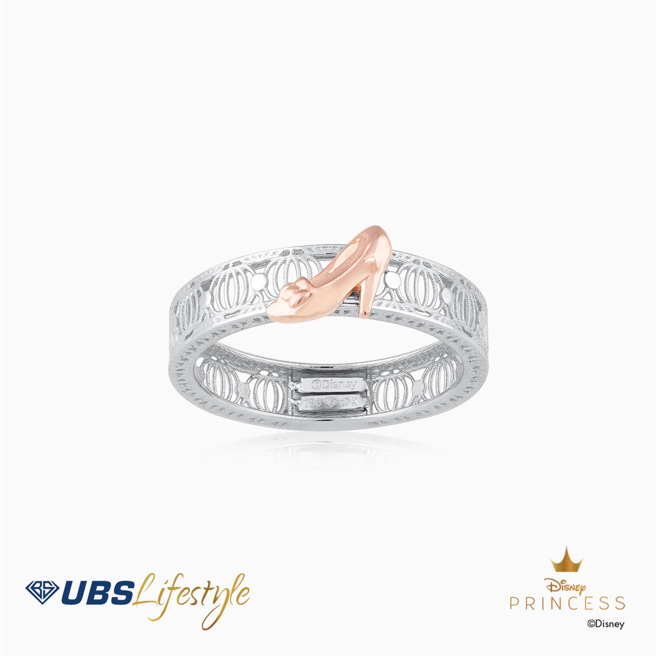 UBS Cincin Emas Disney Princess Cinderella - Ccy0150W - 17K