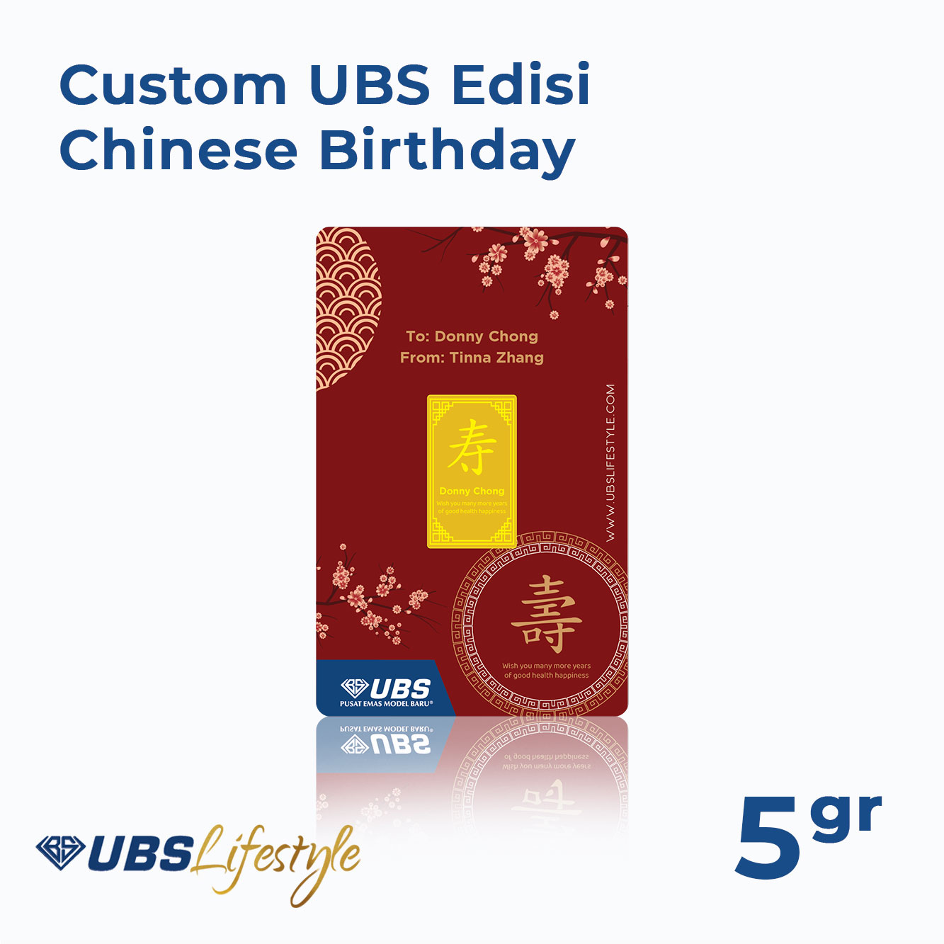 UBS Logam Mulia Custom Happy Birthday Chinese 5gr