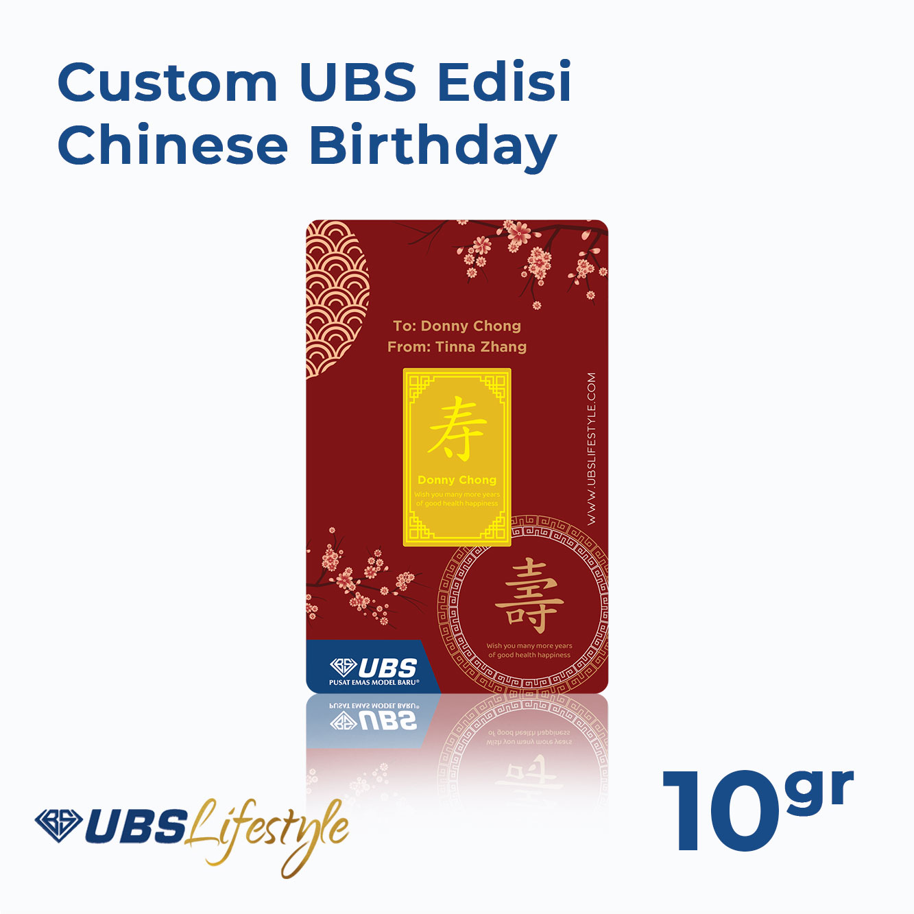 UBS Logam Mulia Custom Happy Birthday Chinese 10gr