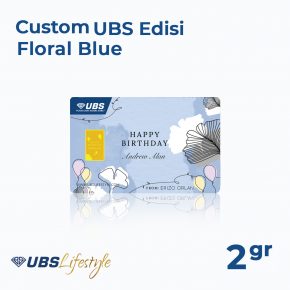UBS Logam Mulia Custom Happy Birthday Blue Floral