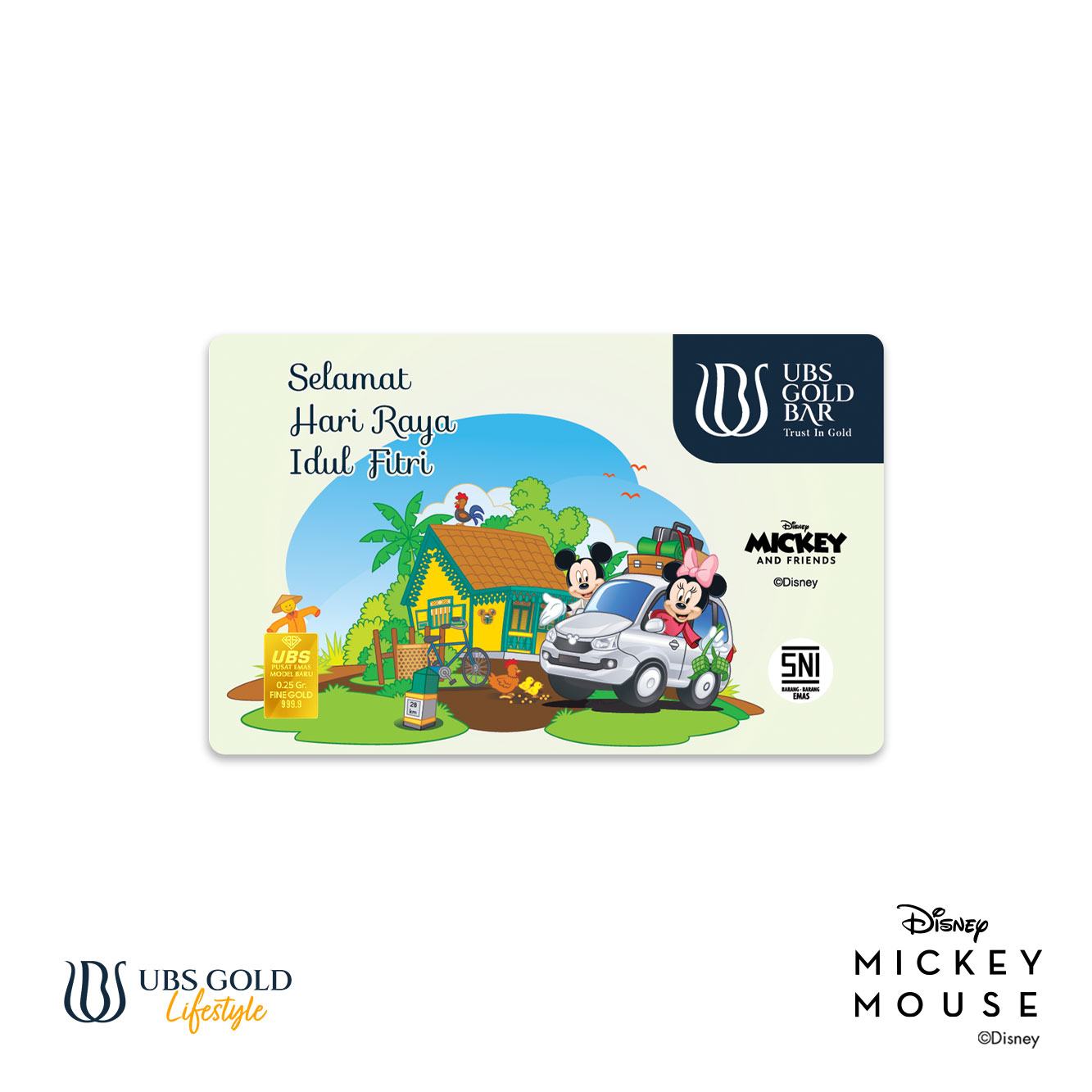 UBS Logam Mulia Disney Mickey & Minnie Mouse Idul Fitri (B) 0.25 Gr