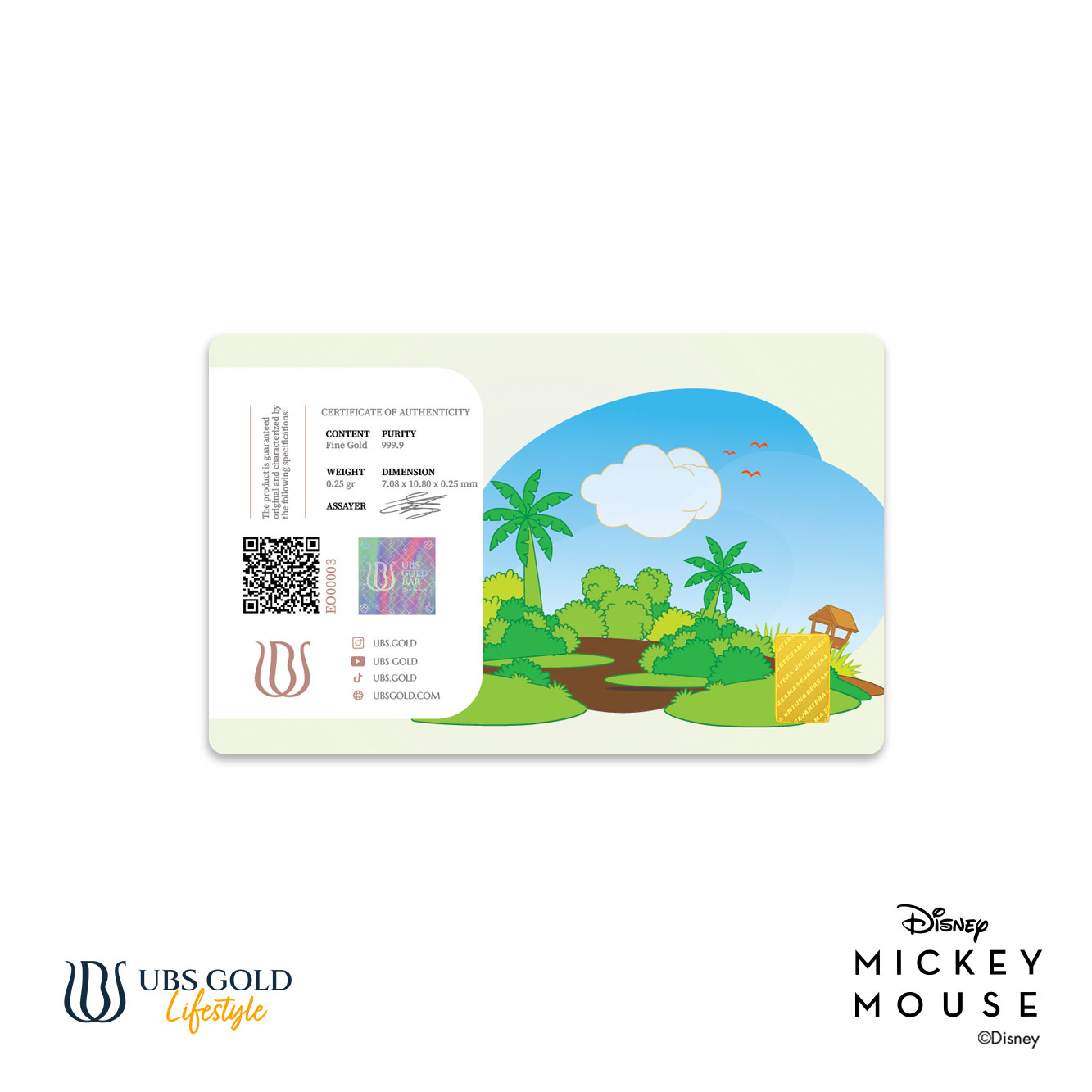 UBS Logam Mulia Disney Mickey & Minnie Mouse Idul Fitri (B) 0.25 Gr