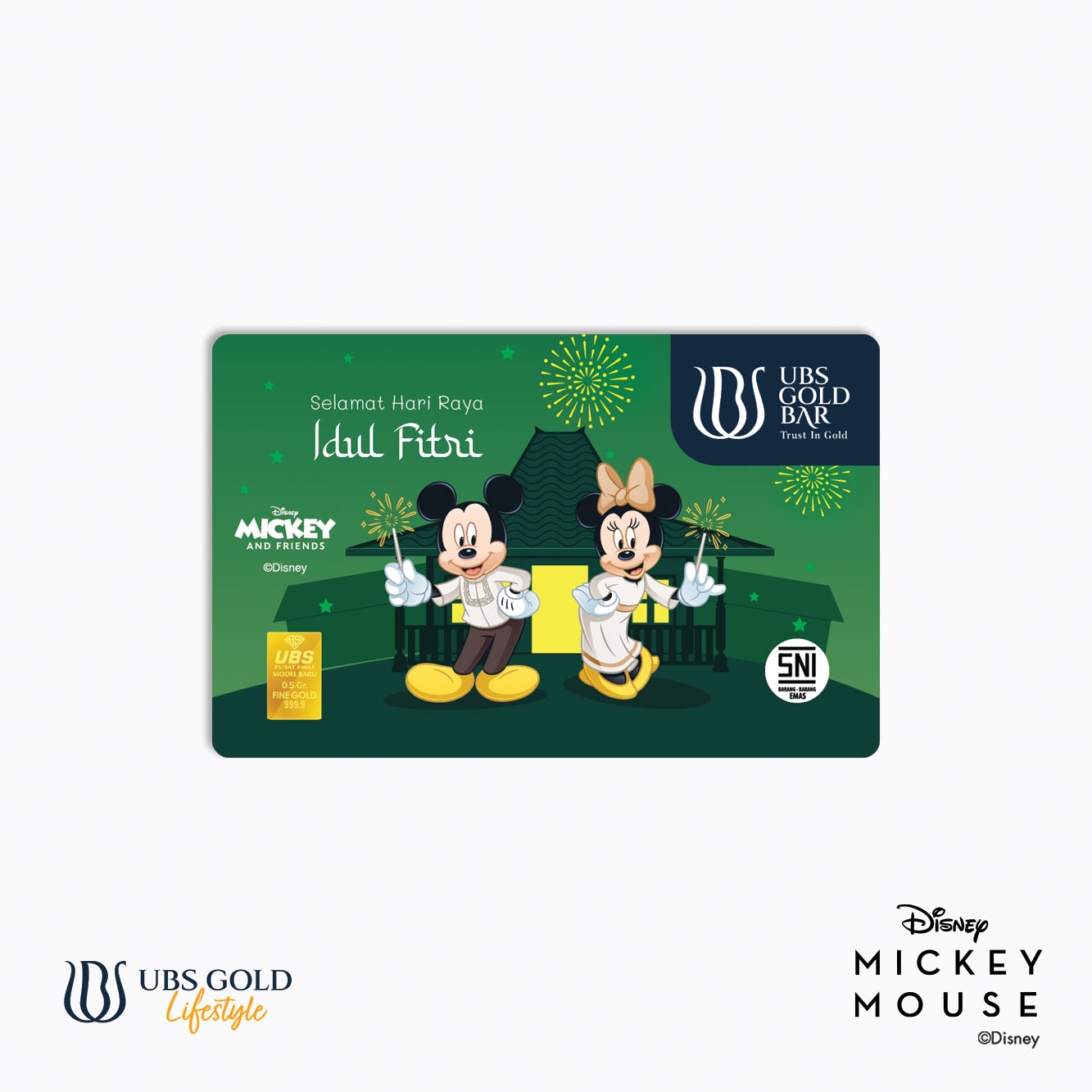 UBS Logam Mulia Disney Mickey & Minnie Mouse Idul Fitri (B) 0.5 Gr