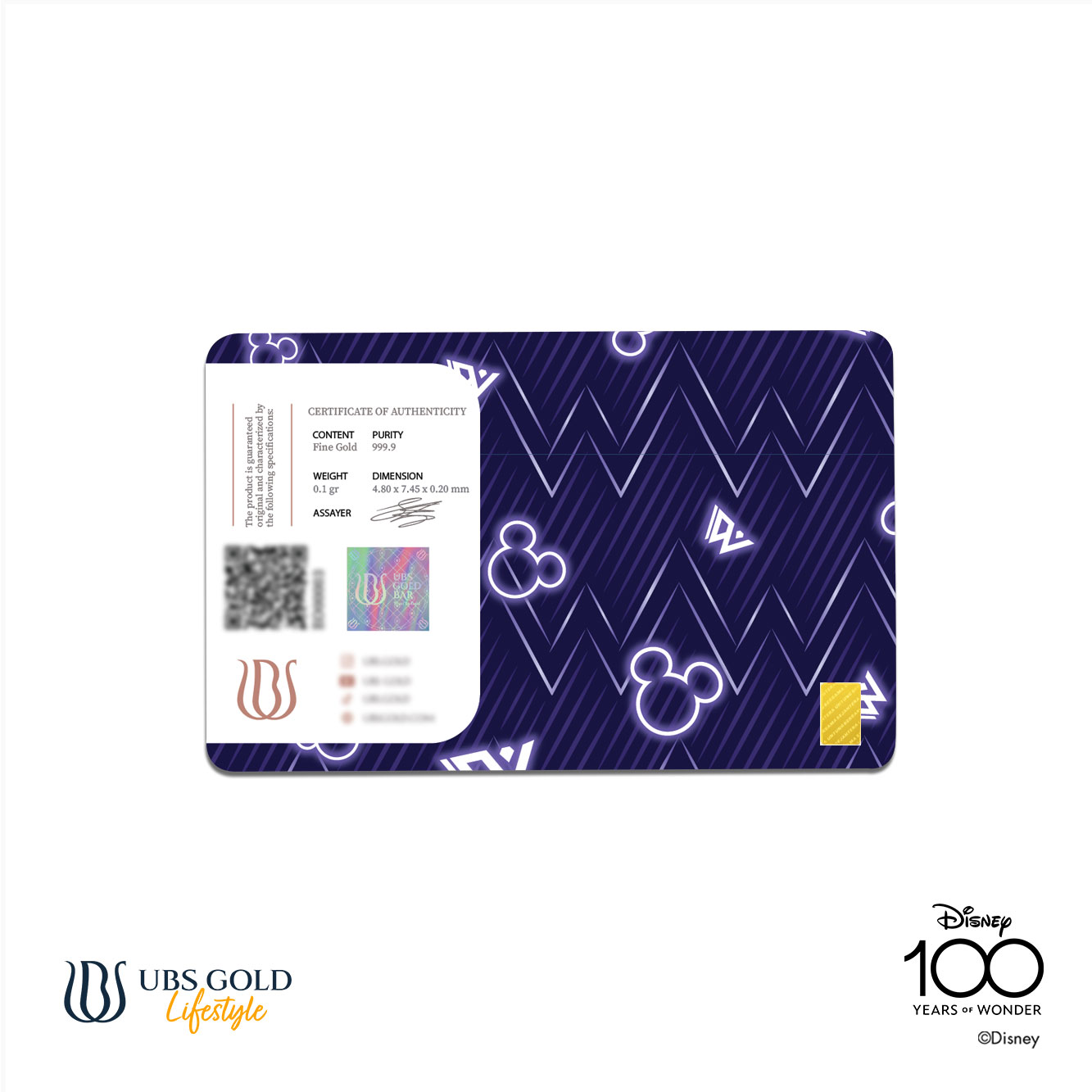 UBS Logam Mulia Disney 100 Edition (U) 0.1 Gr