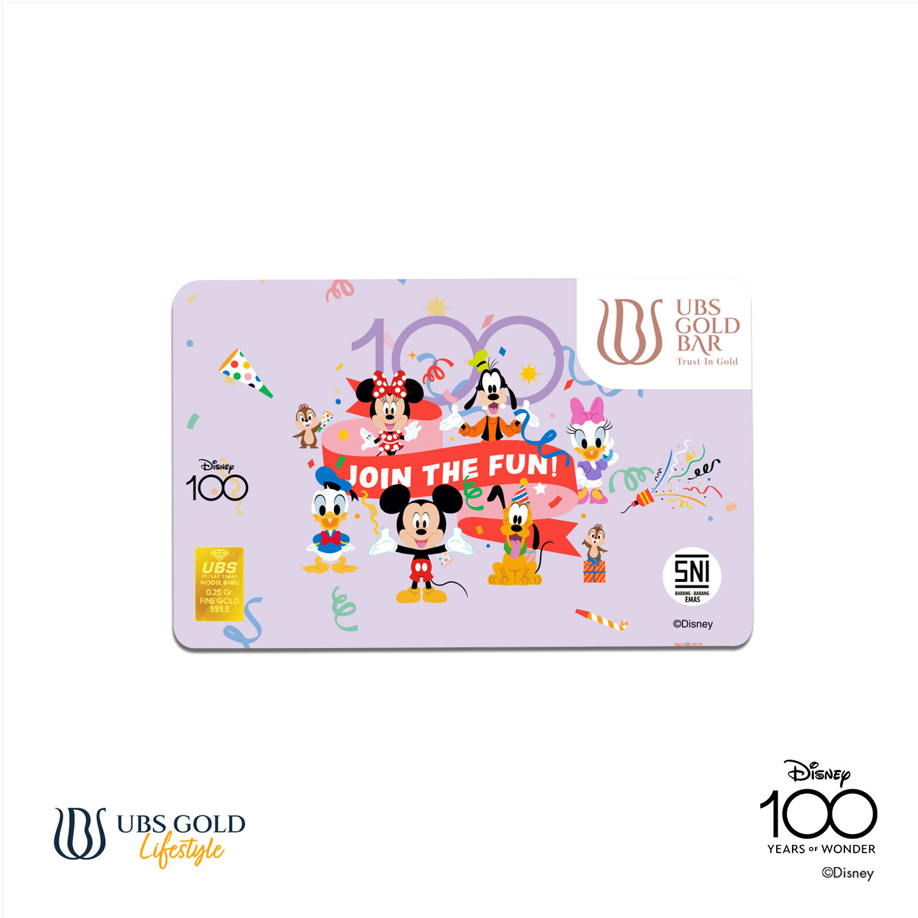 UBS Logam Mulia Disney 100 Edition (P) 0.25 Gr