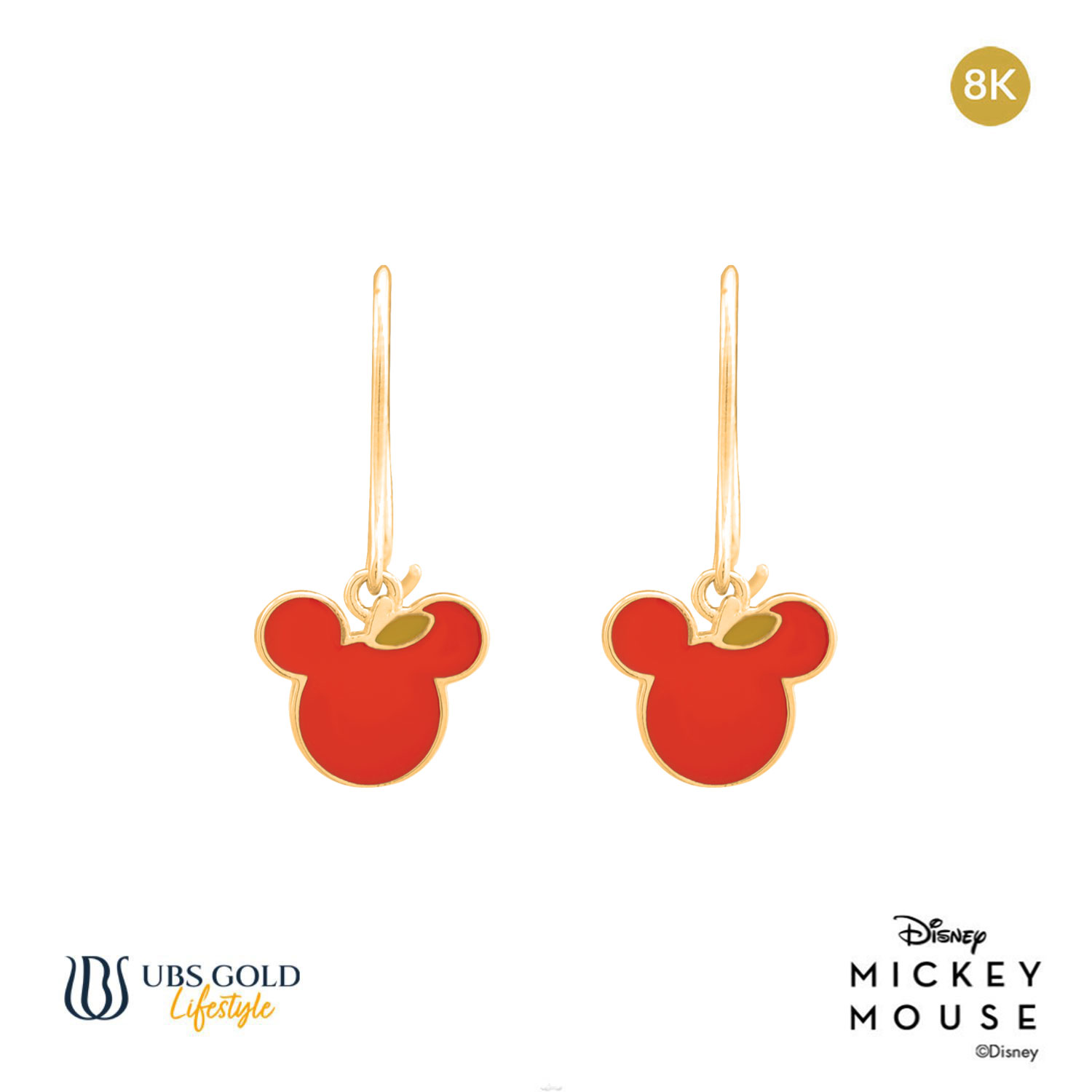UBS Anting Emas Anak Disney Mickey Mouse - Aay0051K - 8K