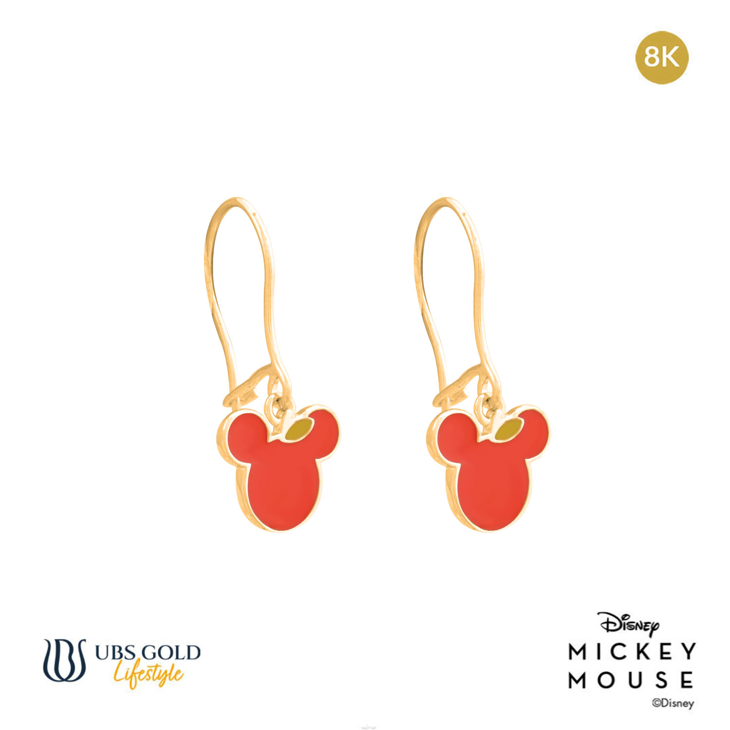 UBS Anting Emas Anak Disney Mickey Mouse - Aay0051K - 8K