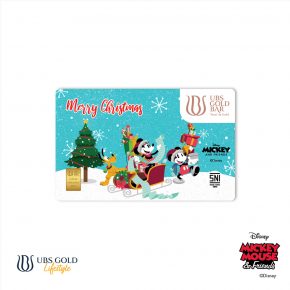 UBS Logam Mulia Disney Mickey & Minnie Christmas 0.25 Gr