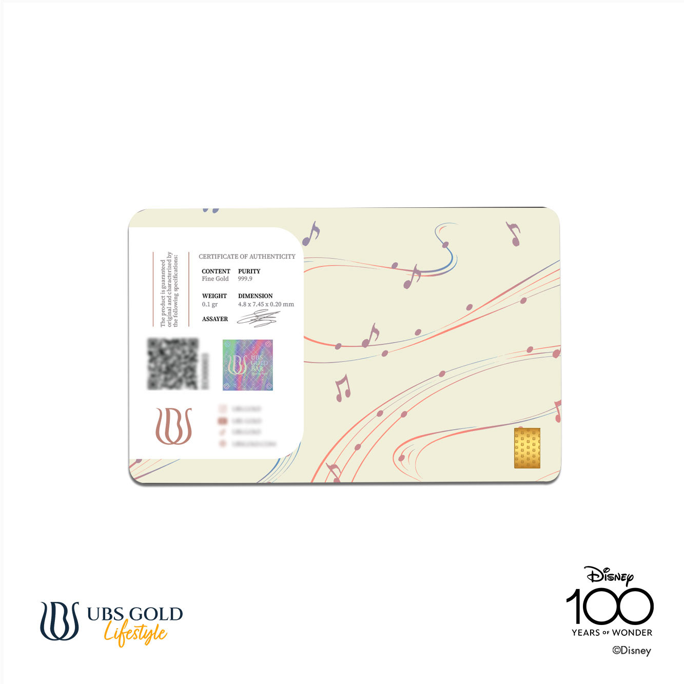 UBS Logam Mulia Disney 100 Edition (Y) 0.1 Gr