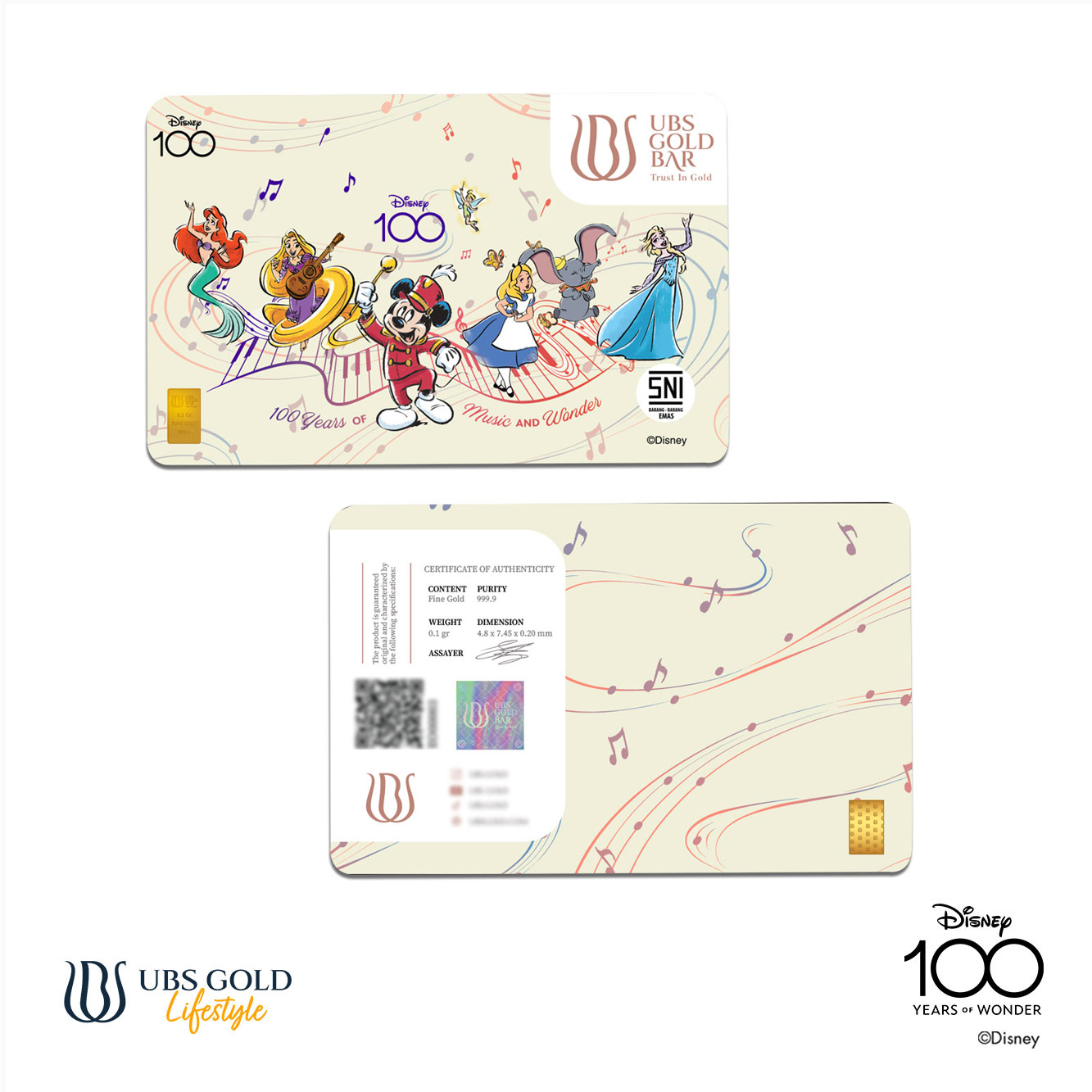UBS Logam Mulia Disney 100 Edition (Y) 0.1 Gr