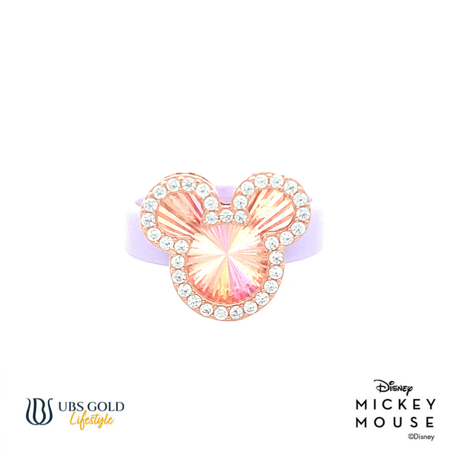 UBS Gold Cincin Emas Disney Mickey Mouse Rainbow - Ccy0189U - 17K